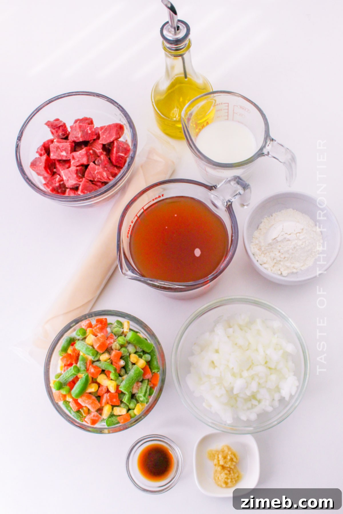 Steak Pie ingredients