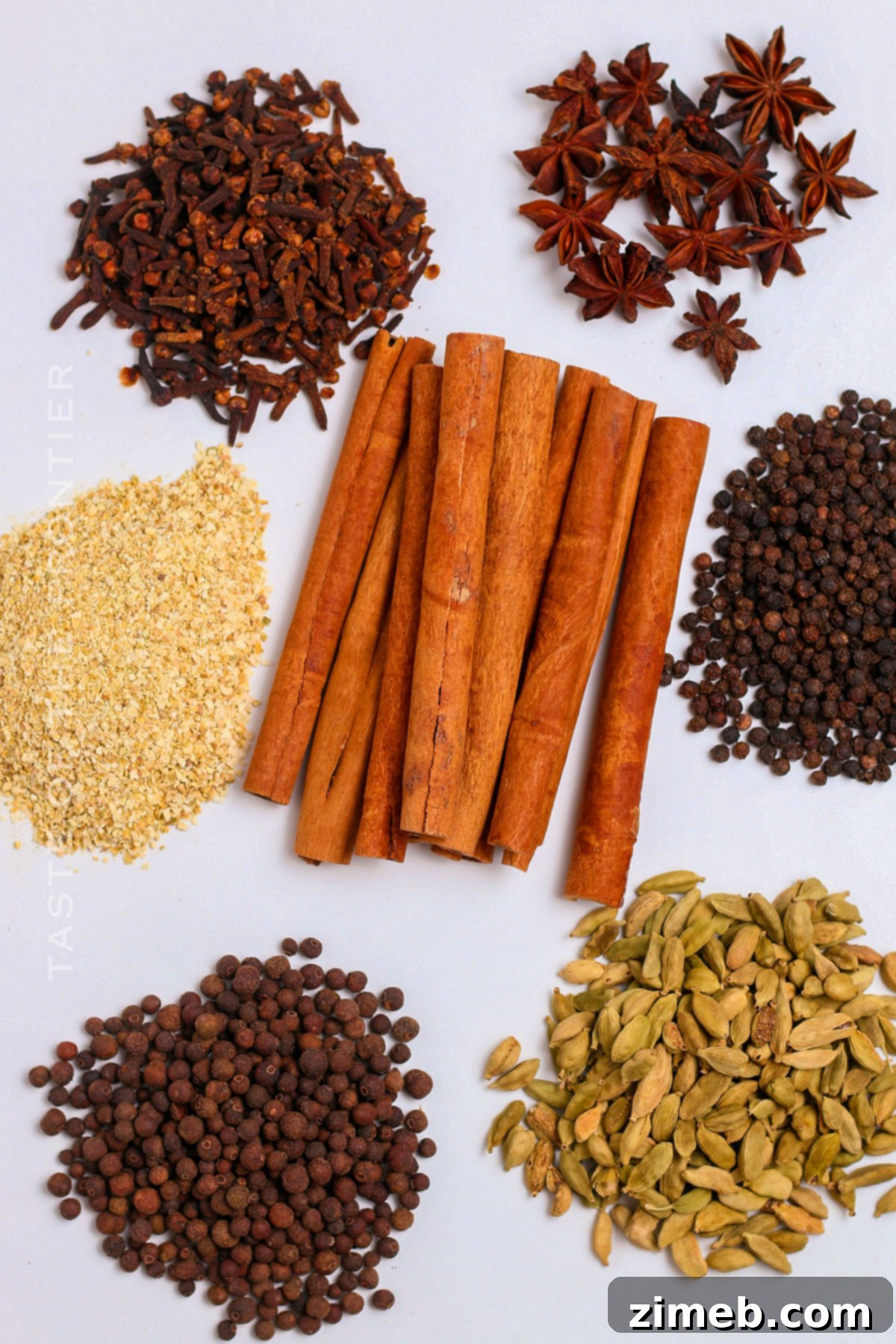 Mulled Wine Spice Mix ingredients close up