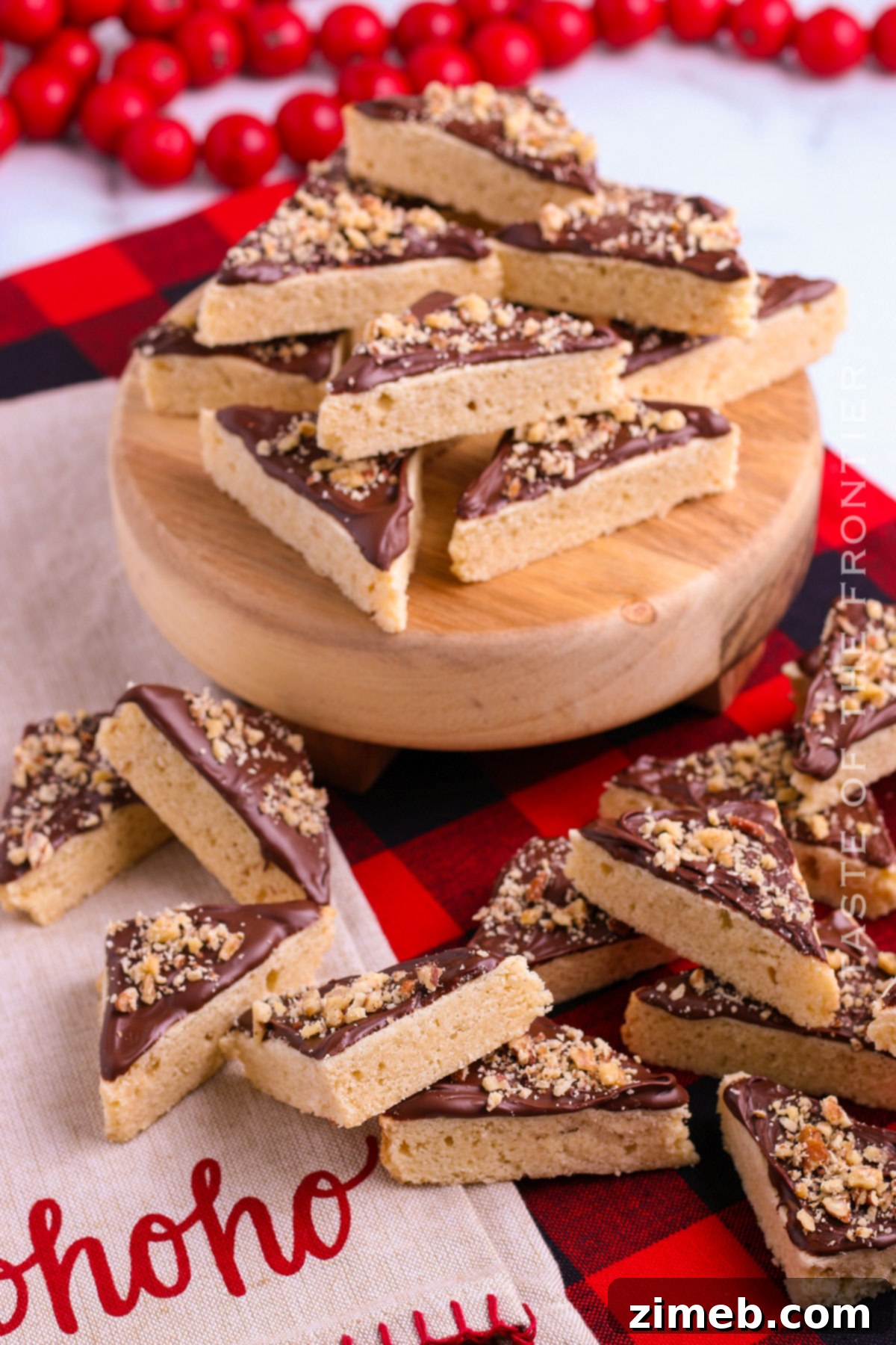 Triangular Treats 3 cookies with chocolate frosting