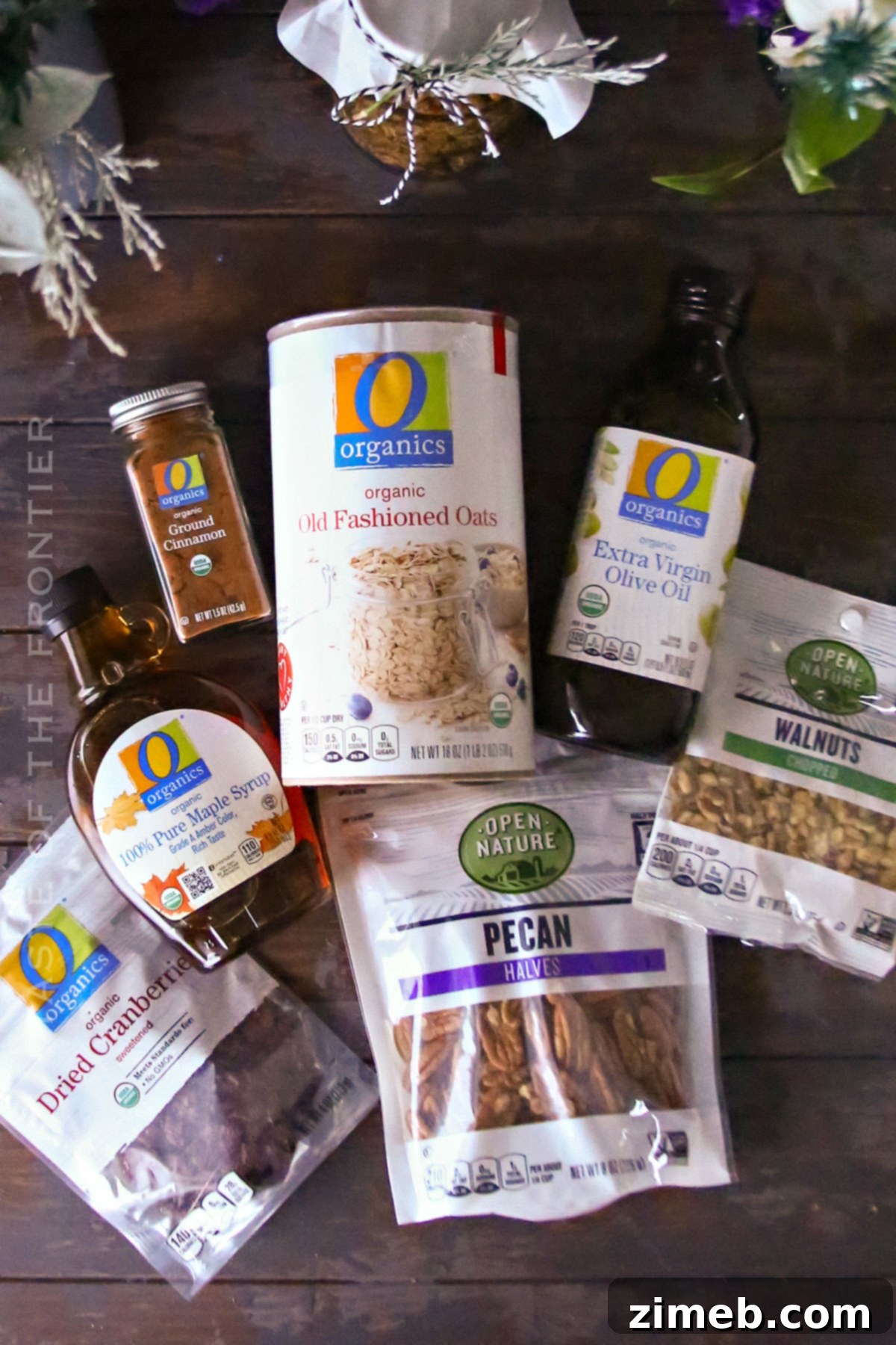 Ingredients for Gingerbread Granola recipe.