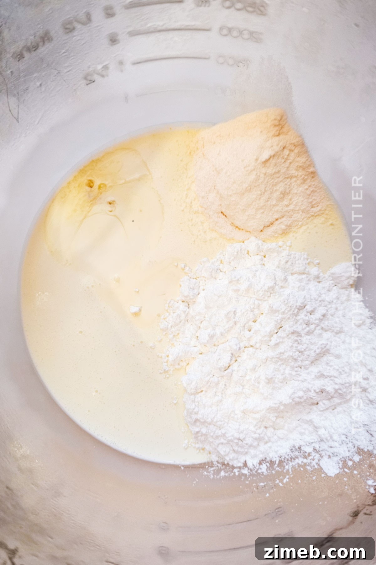 Cloud-Light Frosting 4 Whipped Cream Frosting ingredients laid out