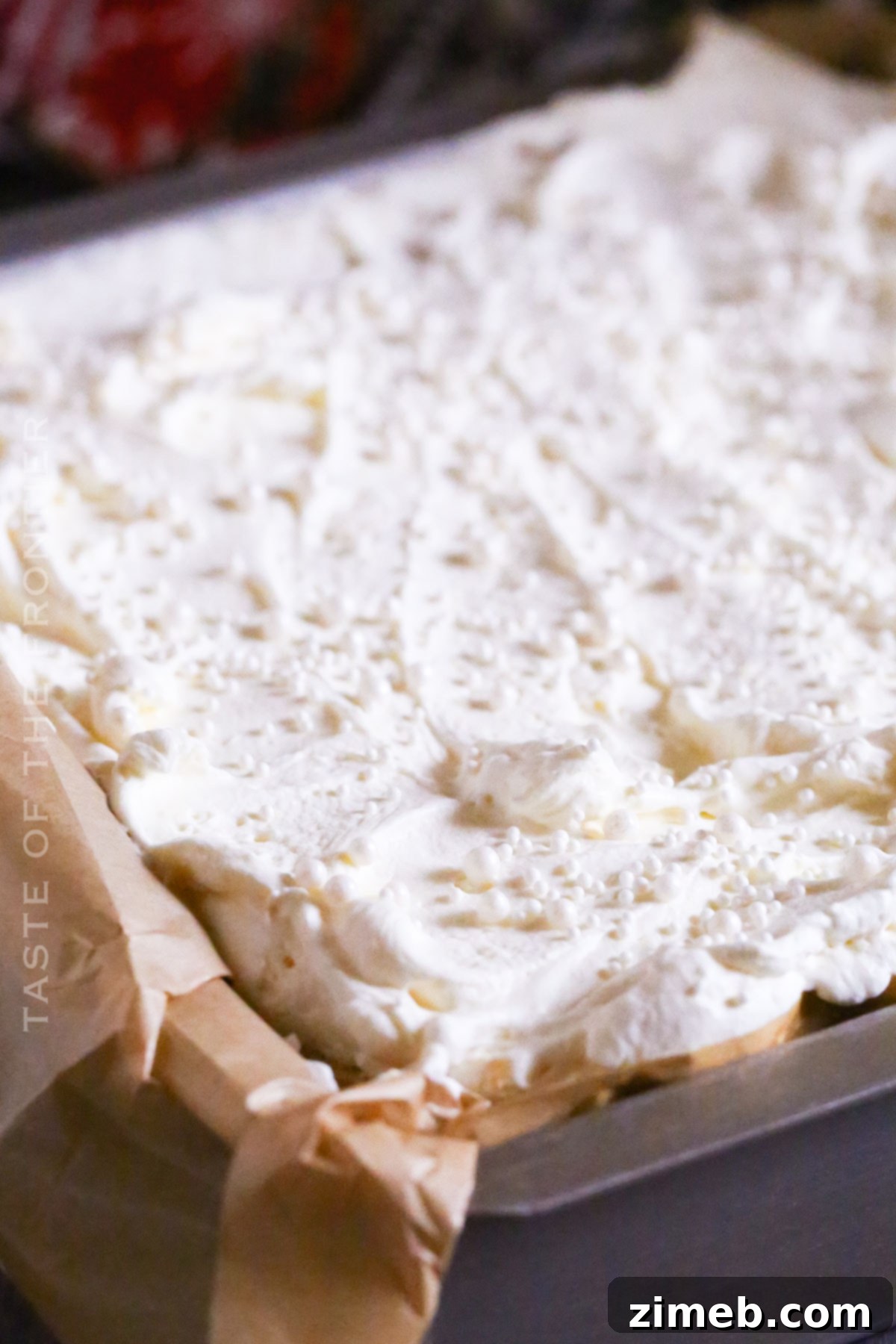 Cloud-Light Frosting 7 Stabilized Whipped Cream on a pie