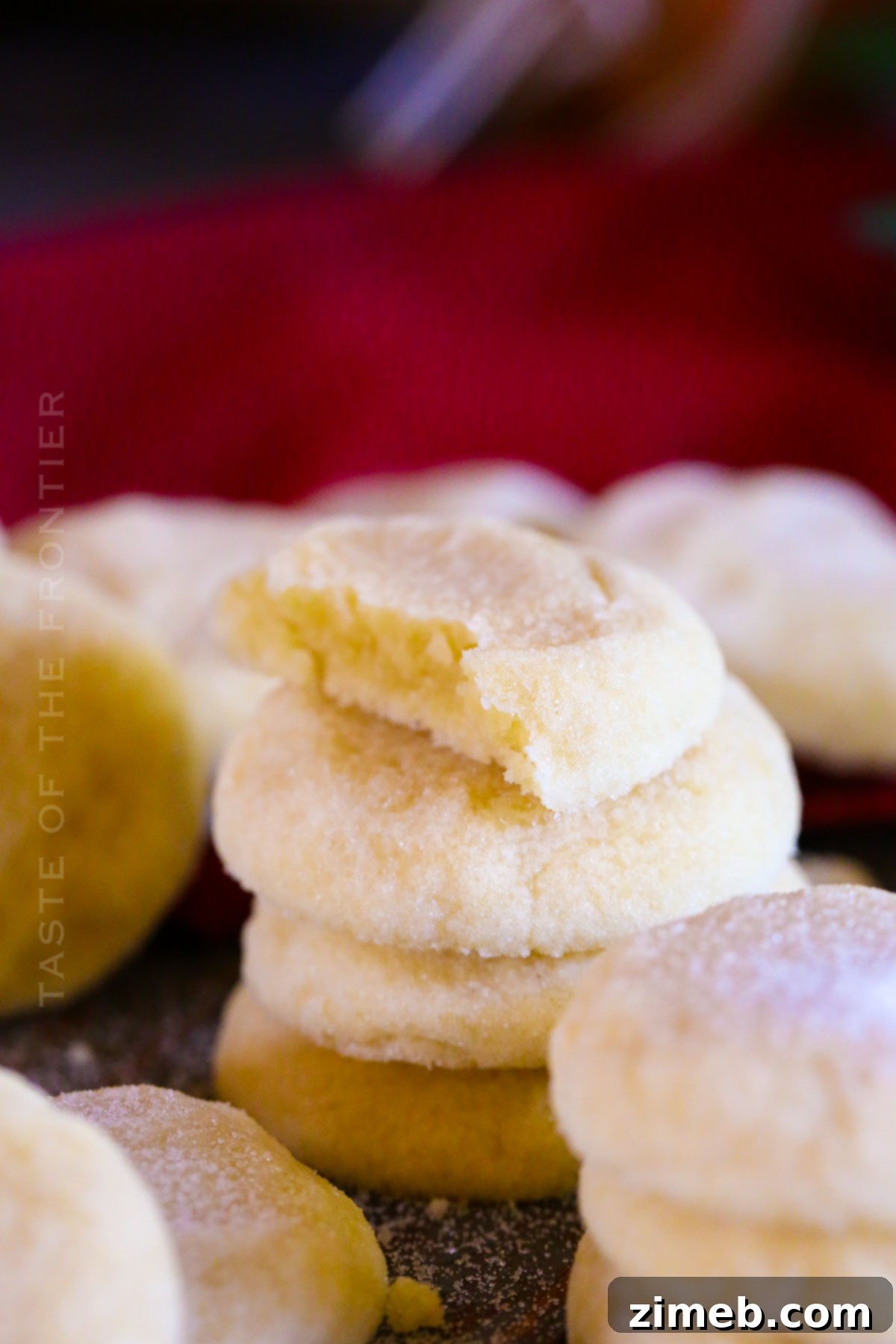 Classic Vanilla Cookies 3 Stack of freshly baked soft and chewy vanilla cookies