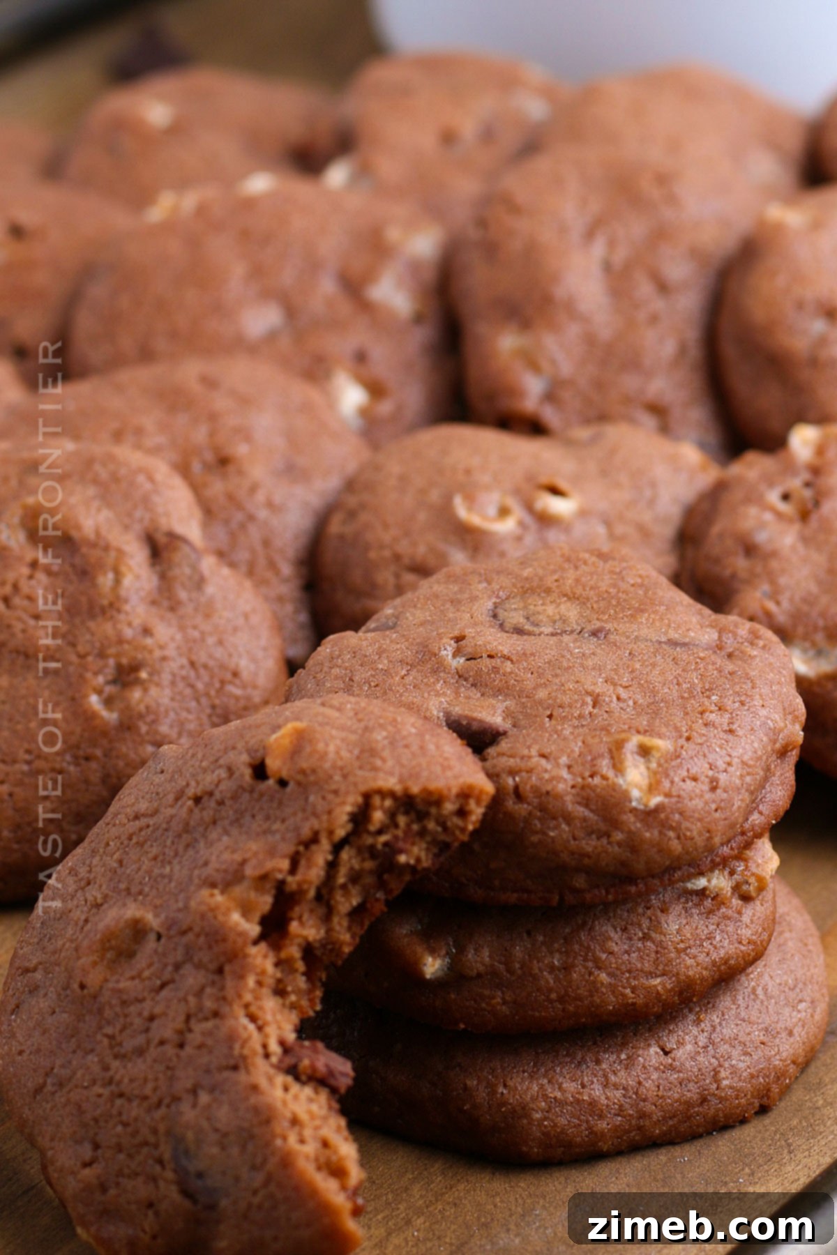Stack of delicious chocolate cocoa cookies