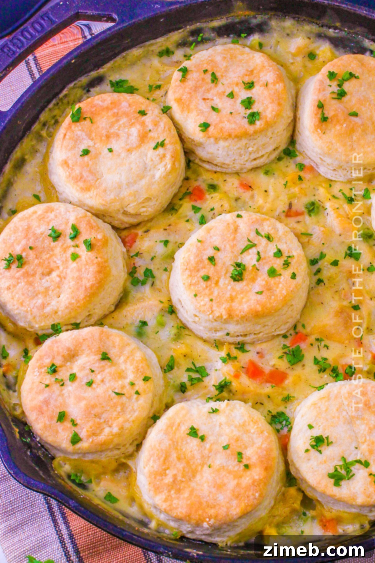 Hearty Turkey Pot Pie with Buttery Biscuits 9 baked pot pie dinner
