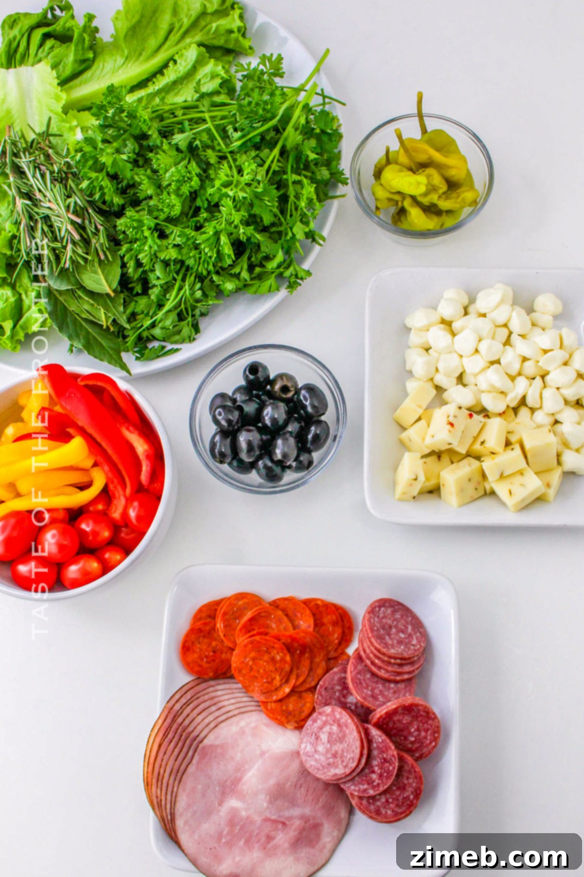 Antipasto Wreath ingredients