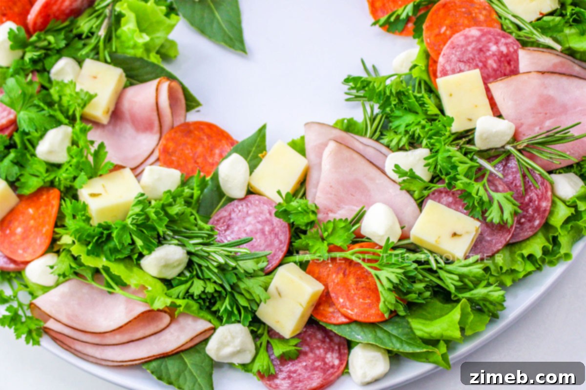 making a holiday snack board wreath