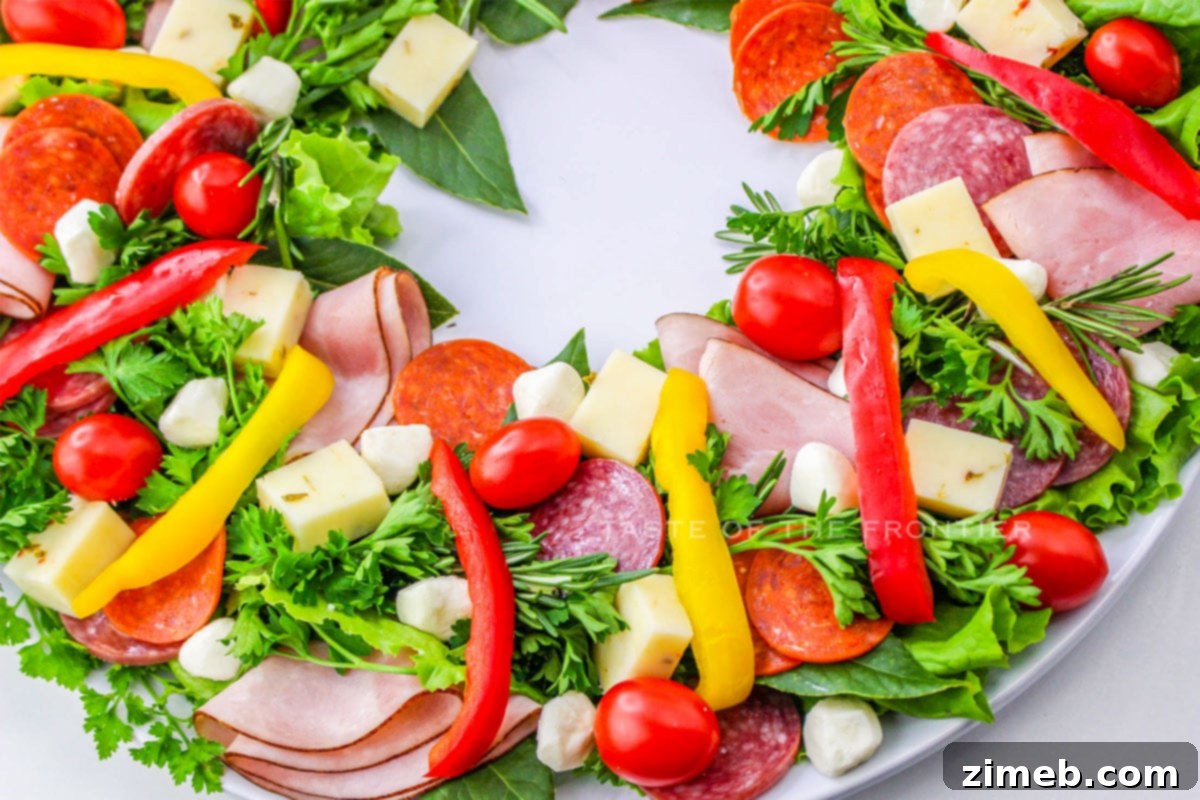 how to make Antipasto Wreath