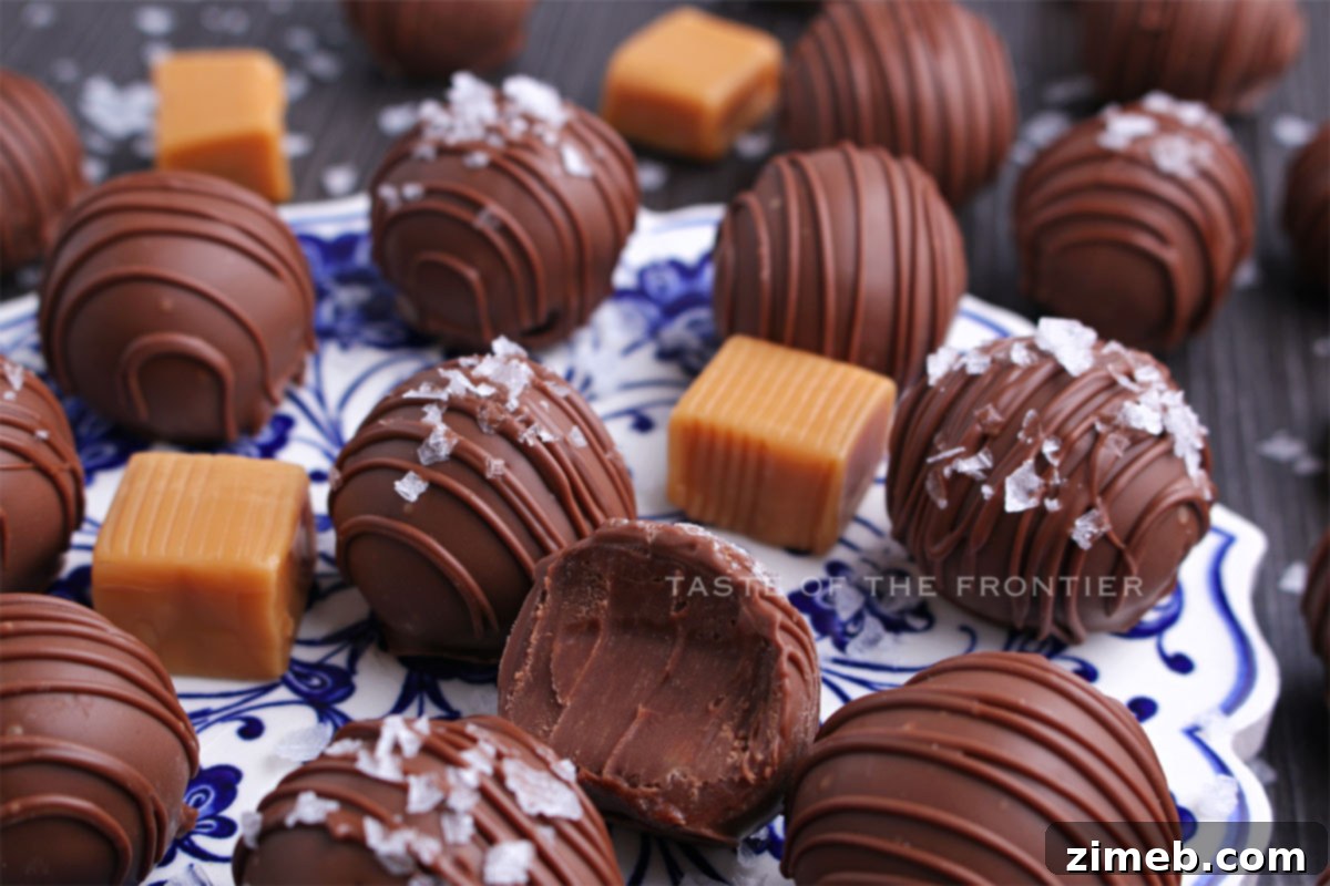 Assorted holiday no-bake treats, including caramel truffles