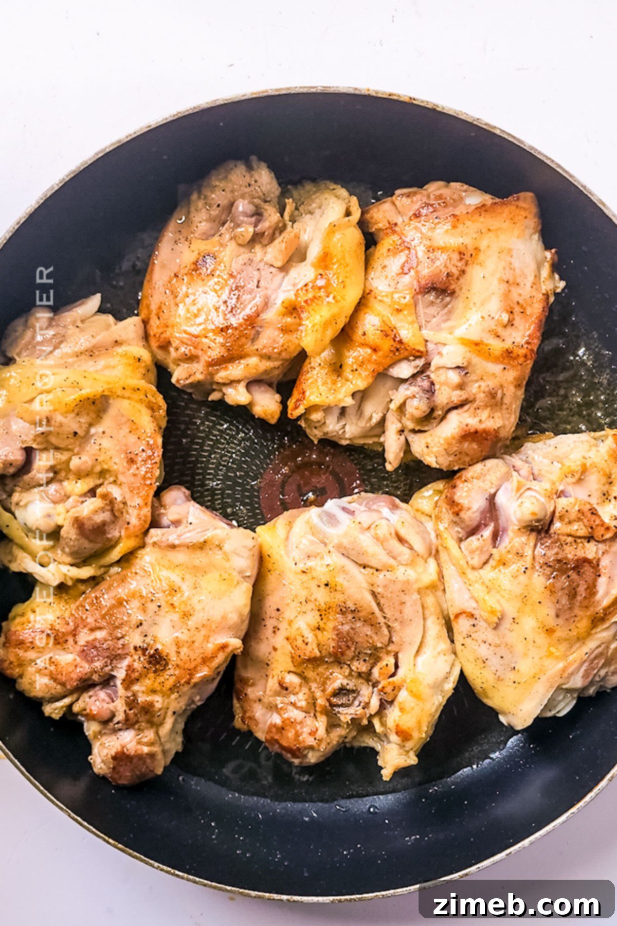 cooking the chicken thighs