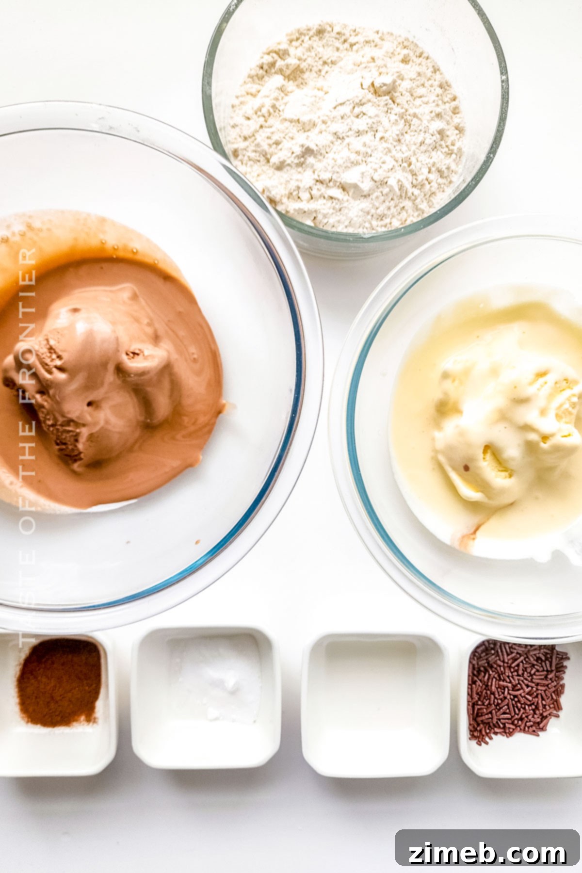 Ice Cream Bread ingredients ready for baking