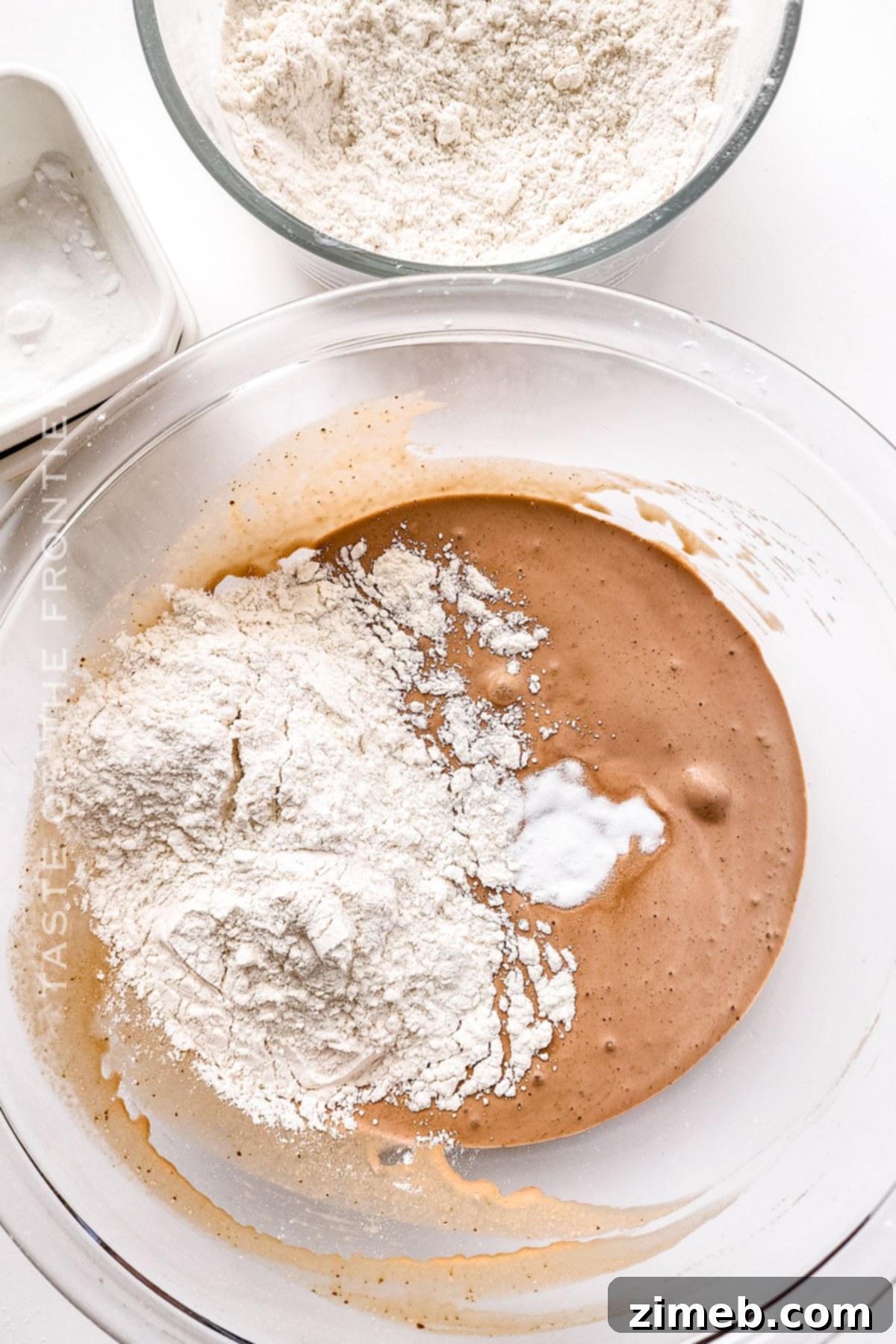Mixing chocolate dough for Ice Cream Bread
