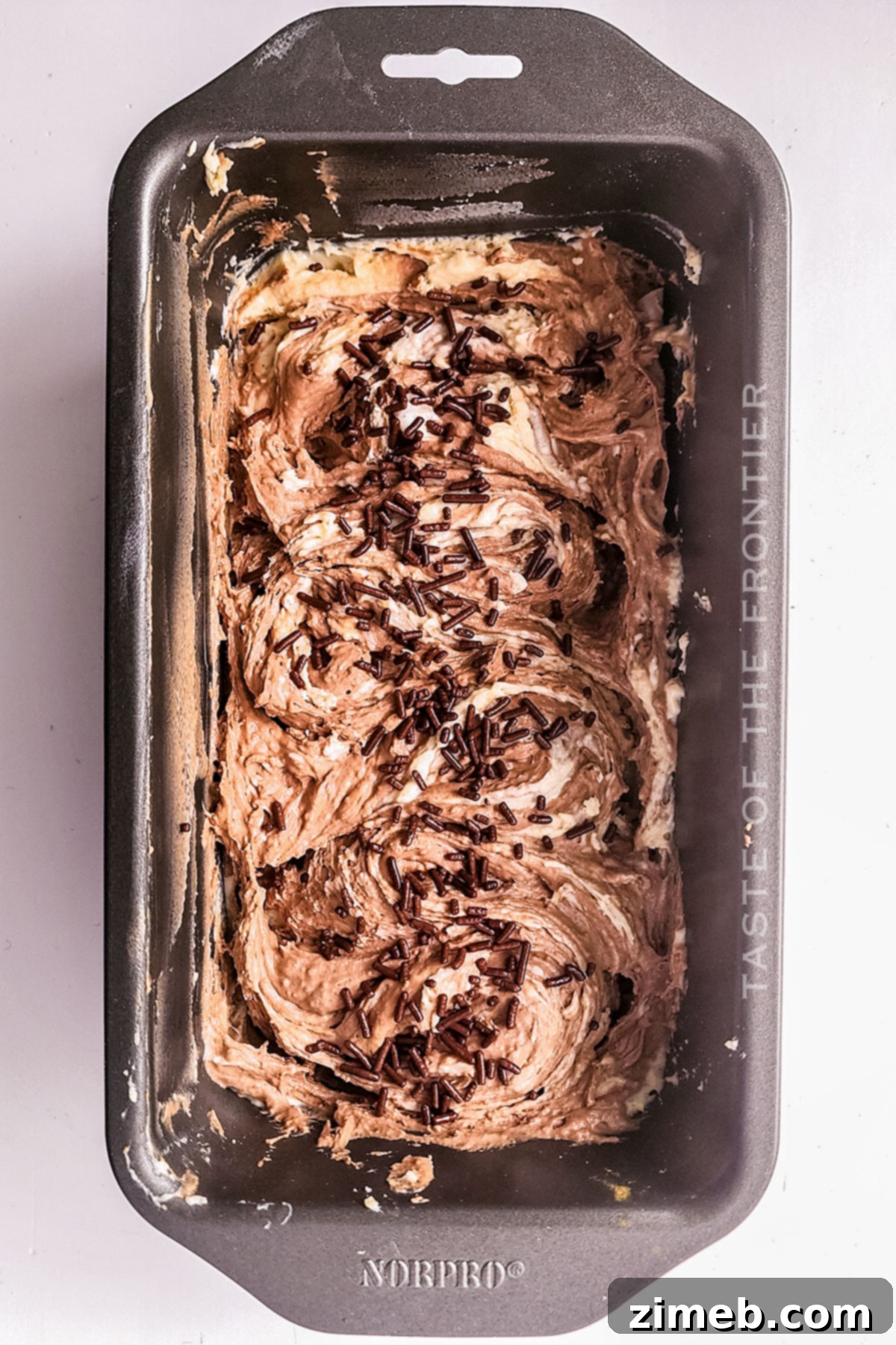 Ice Cream Bread before baking with sprinkles