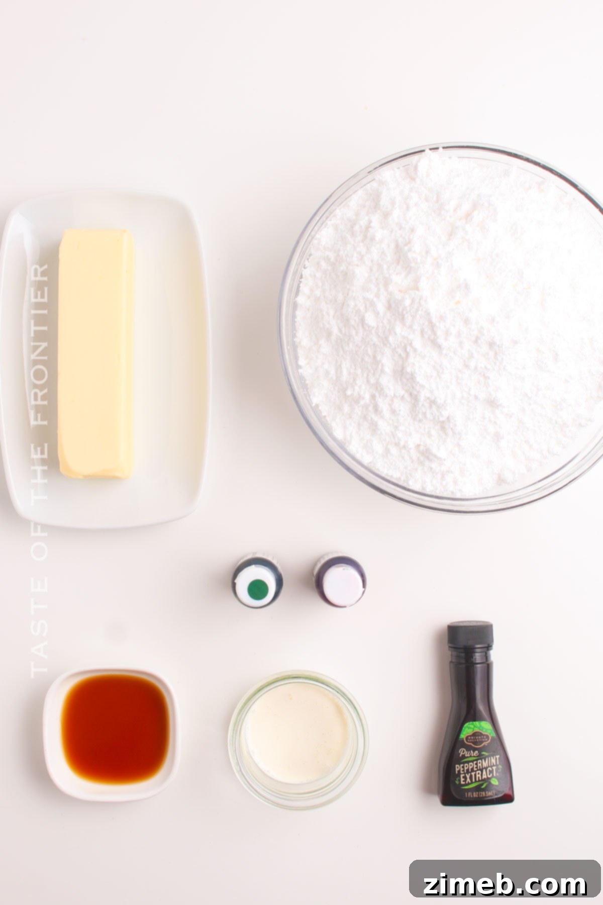 Ingredients for homemade Butter Mints