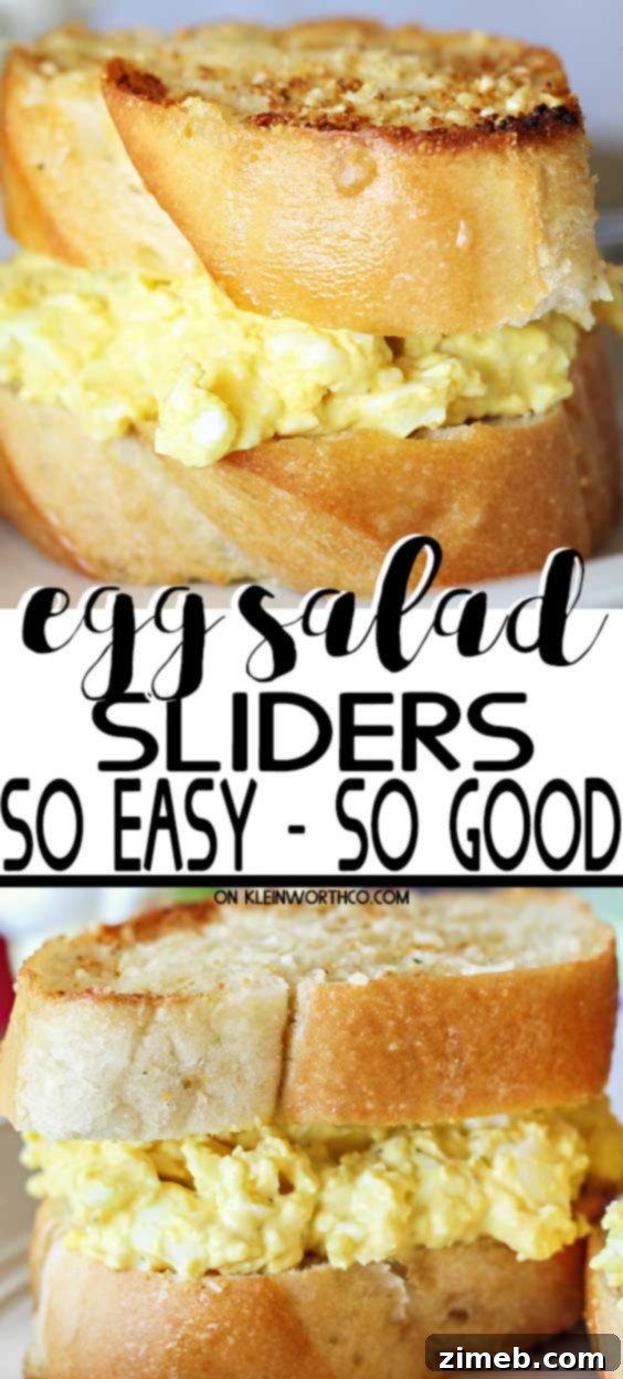 Delicious Egg Salad Sliders on garlic bread
