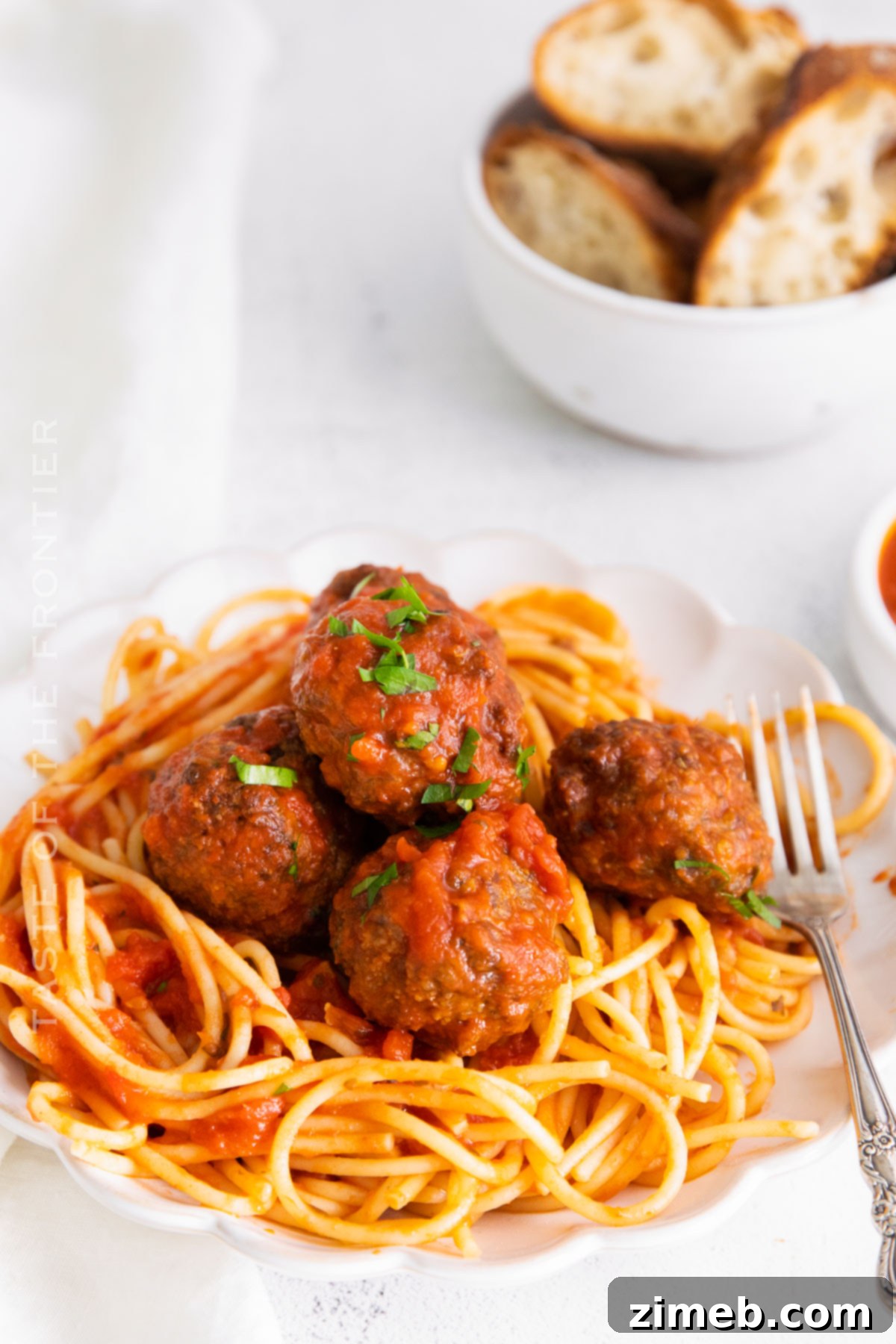 Golden Air Fryer Garlic Parmesan Meatballs 3 pasta and meatballs