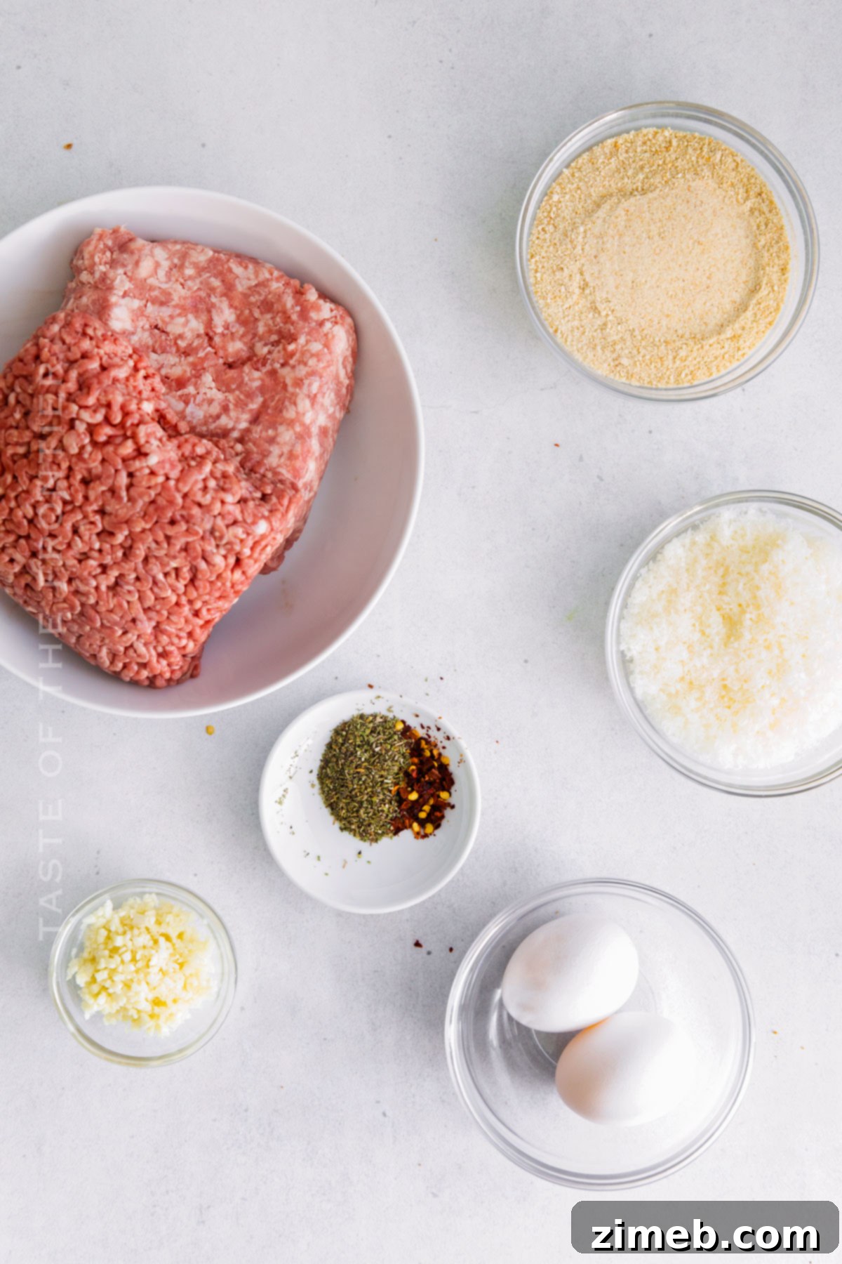 Golden Air Fryer Garlic Parmesan Meatballs 4 Garlic Parmesan Meatball ingredients