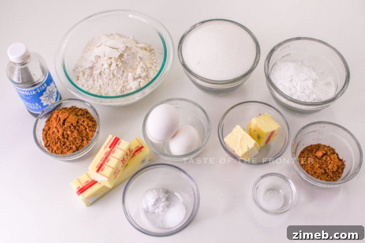 Ingredients for Chocolate Sandwich Cookie filling