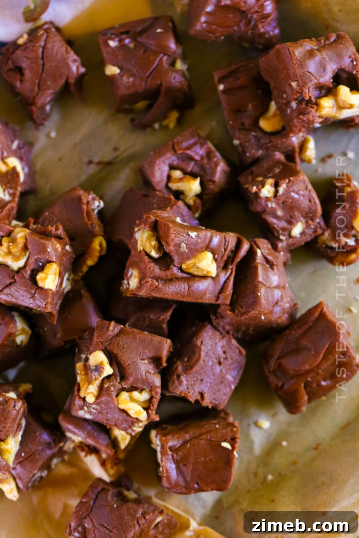 Surprisingly Delicious Velveeta Fudge 8 Festive display of Velveeta Fudge squares, perfect for a Christmas candy recipe collection.