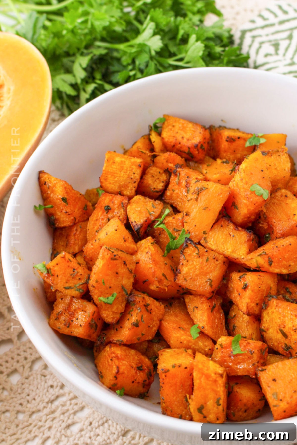 Crispy Air Fryer Butternut Squash 3 holiday side dish