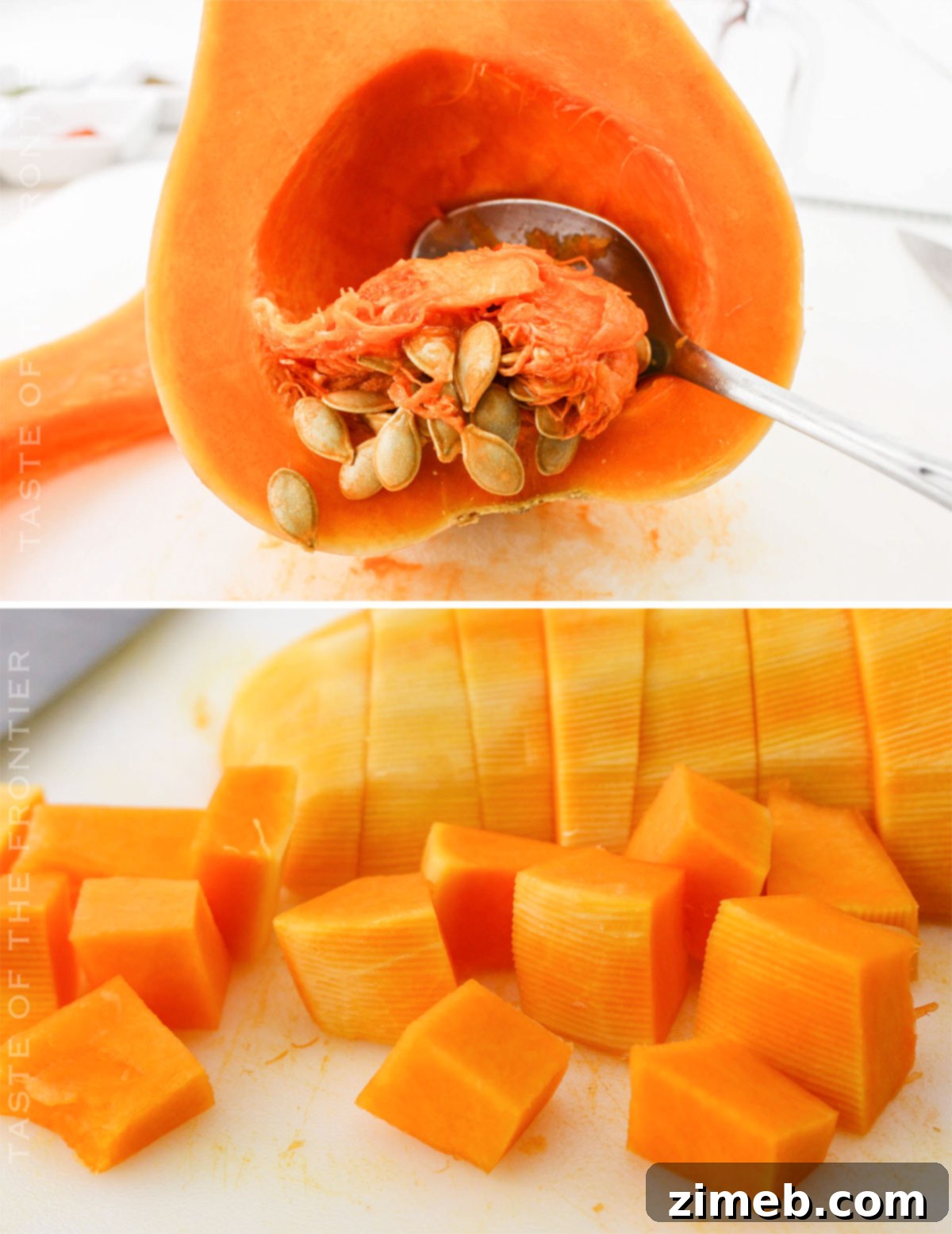 Crispy Air Fryer Butternut Squash 5 how to prep a Butternut Squash