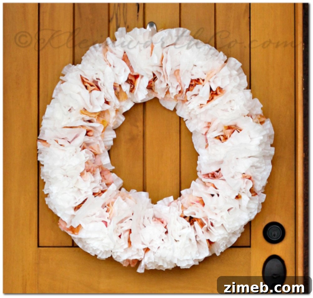 Large Coffee Filter Wreath for Spring Decor