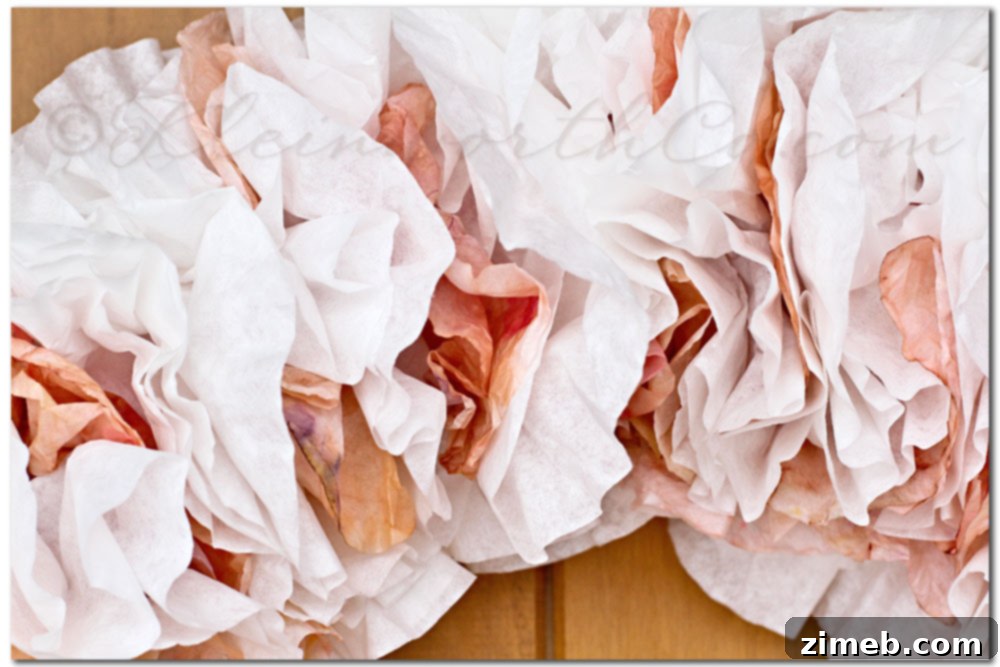 Detailed View of Hand-Colored Coffee Filters