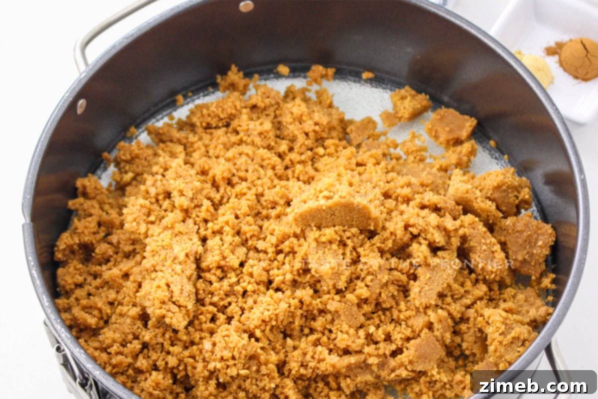 Step-by-step guide on how to make a gingersnap crust for cheesecake