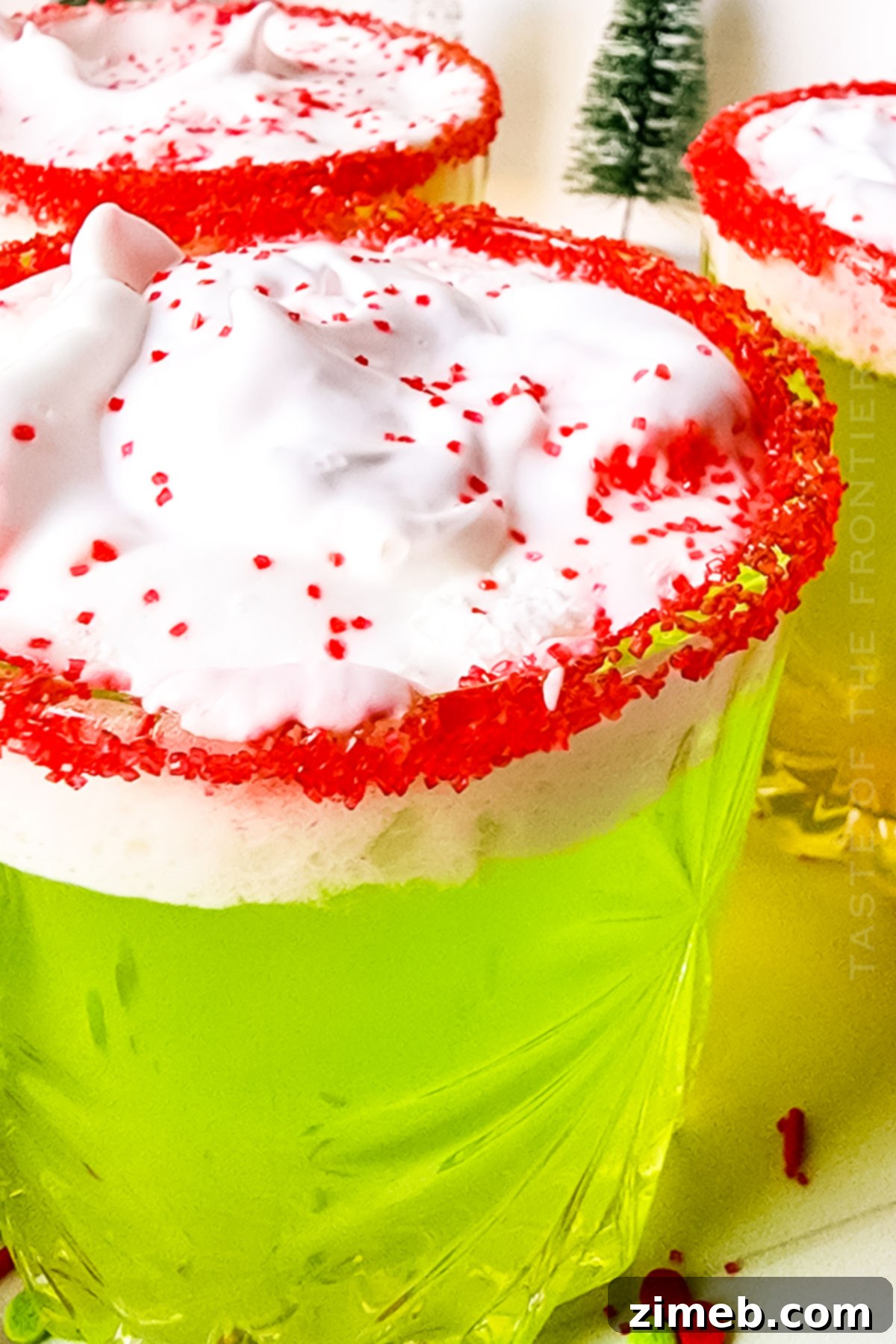 Grinch Cocktail Recipe with vibrant green color