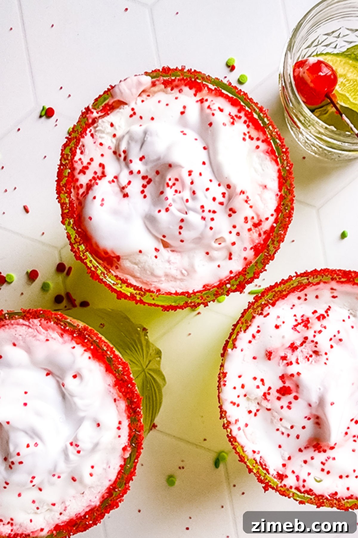 Delightful holiday party drink with festive garnishes