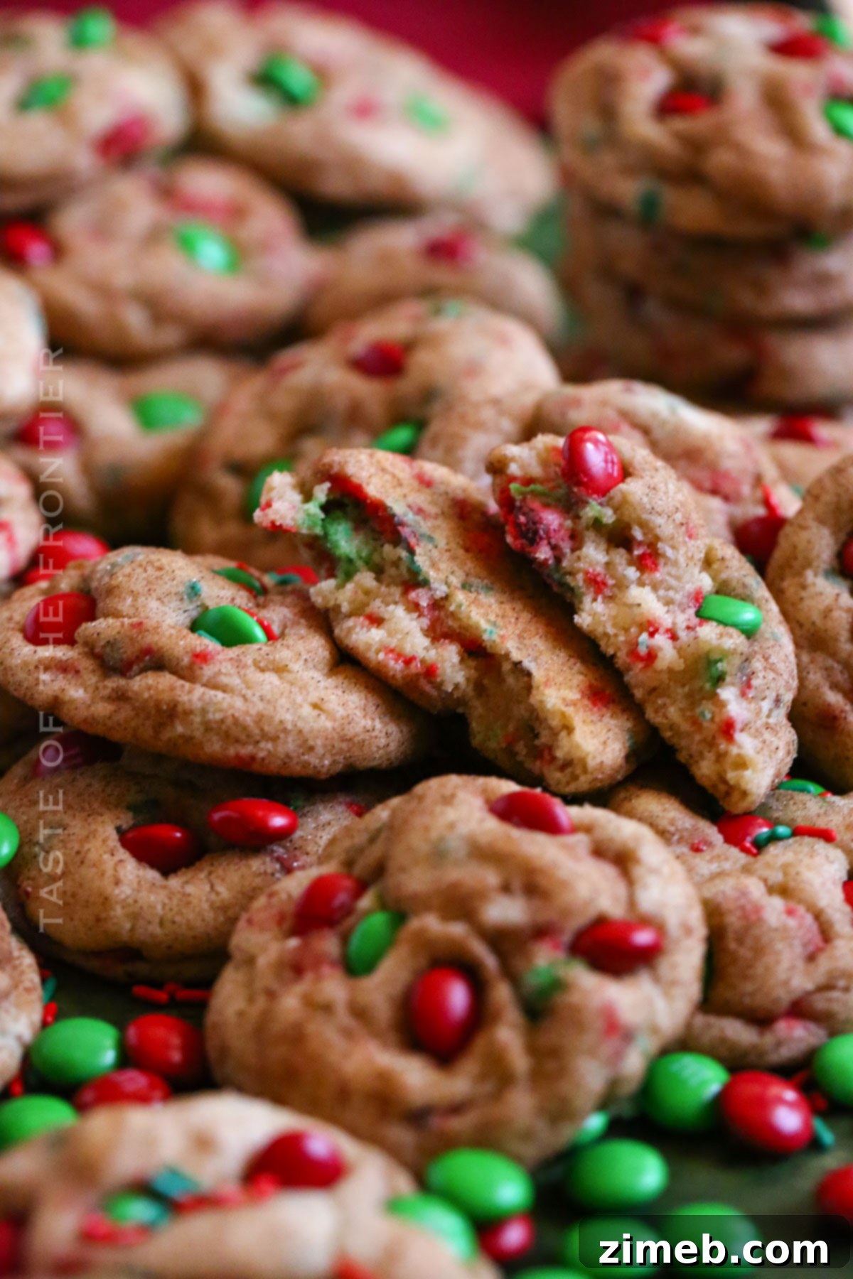 Creamy Christmas Snickerdoodle Delights 15 Holiday cookies with cinnamon and M&Ms