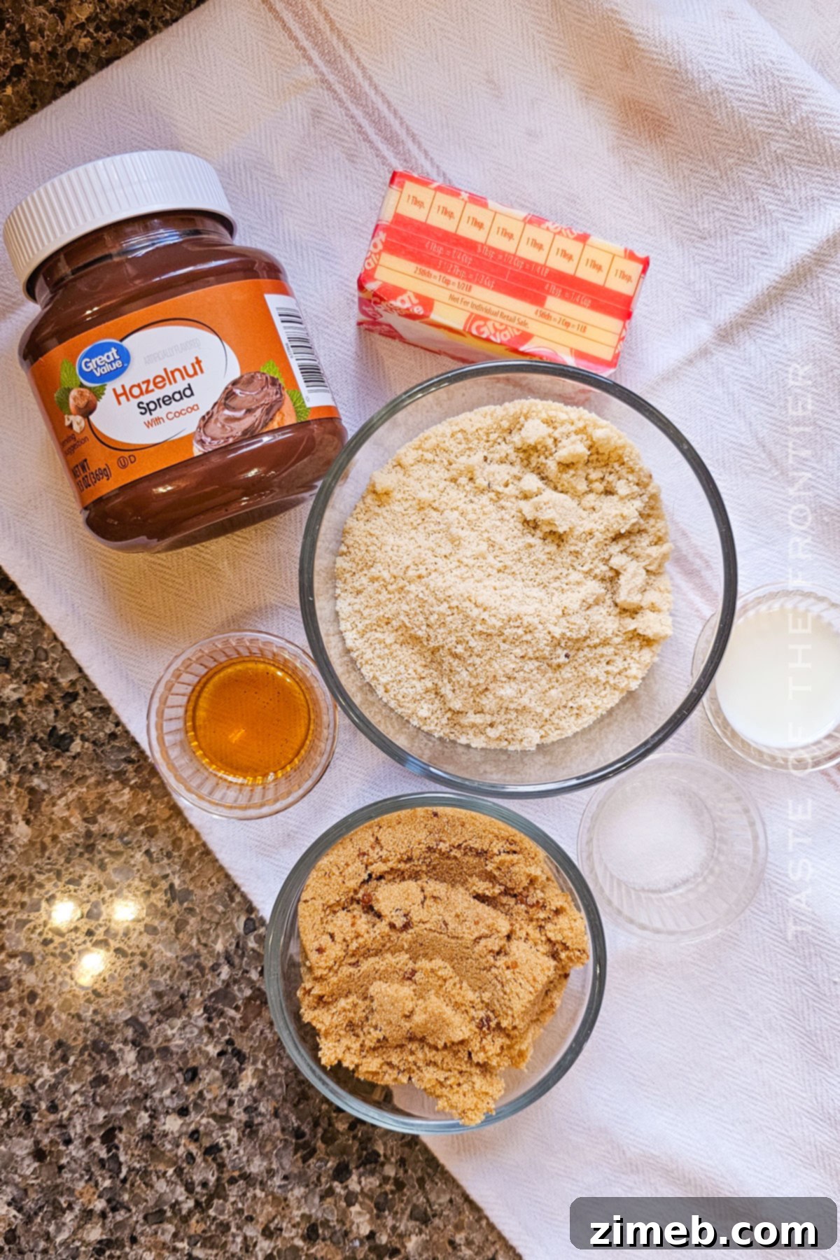 Delicate Lace Cookies 4 Ingredients laid out for making Lace Cookies