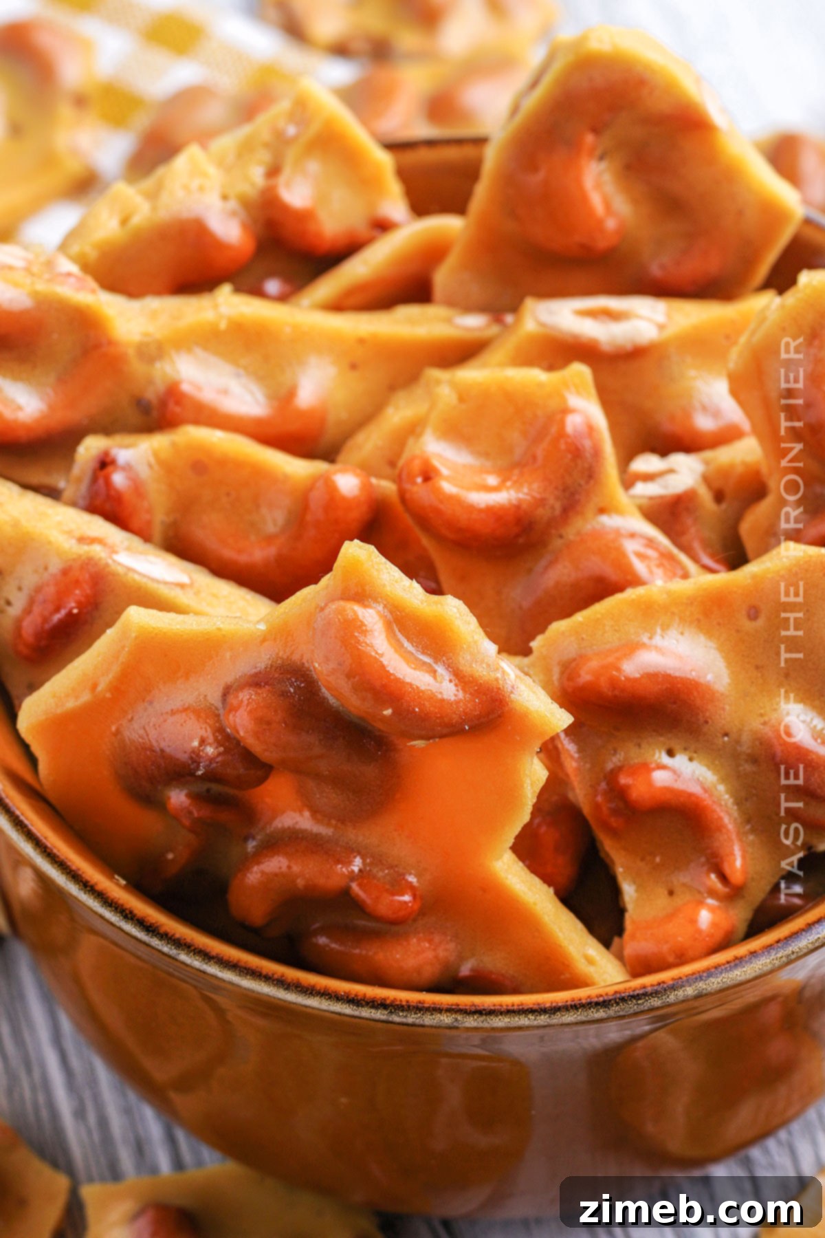 Homemade Candy - Cashew Brittle Ready to Be Enjoyed