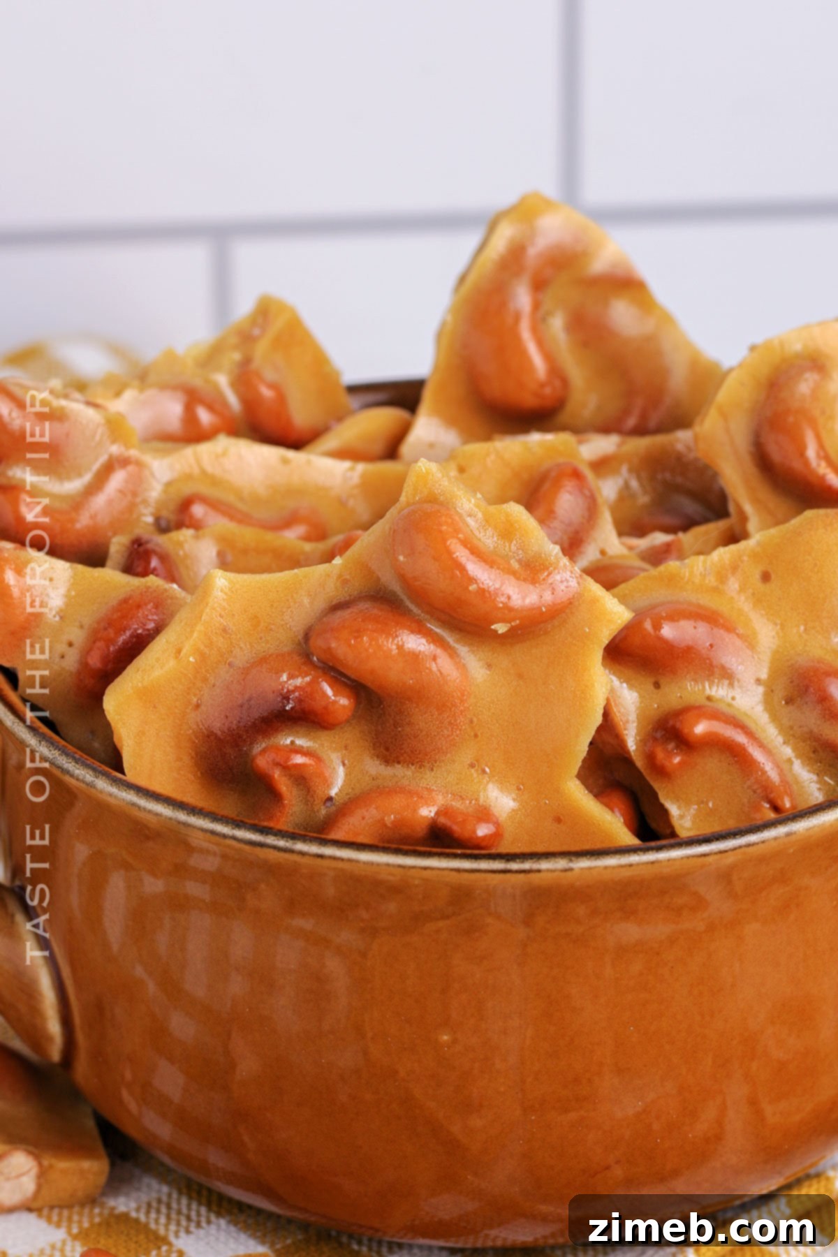 Cashew Brittle Recipe - A Finished Batch of Golden Candy