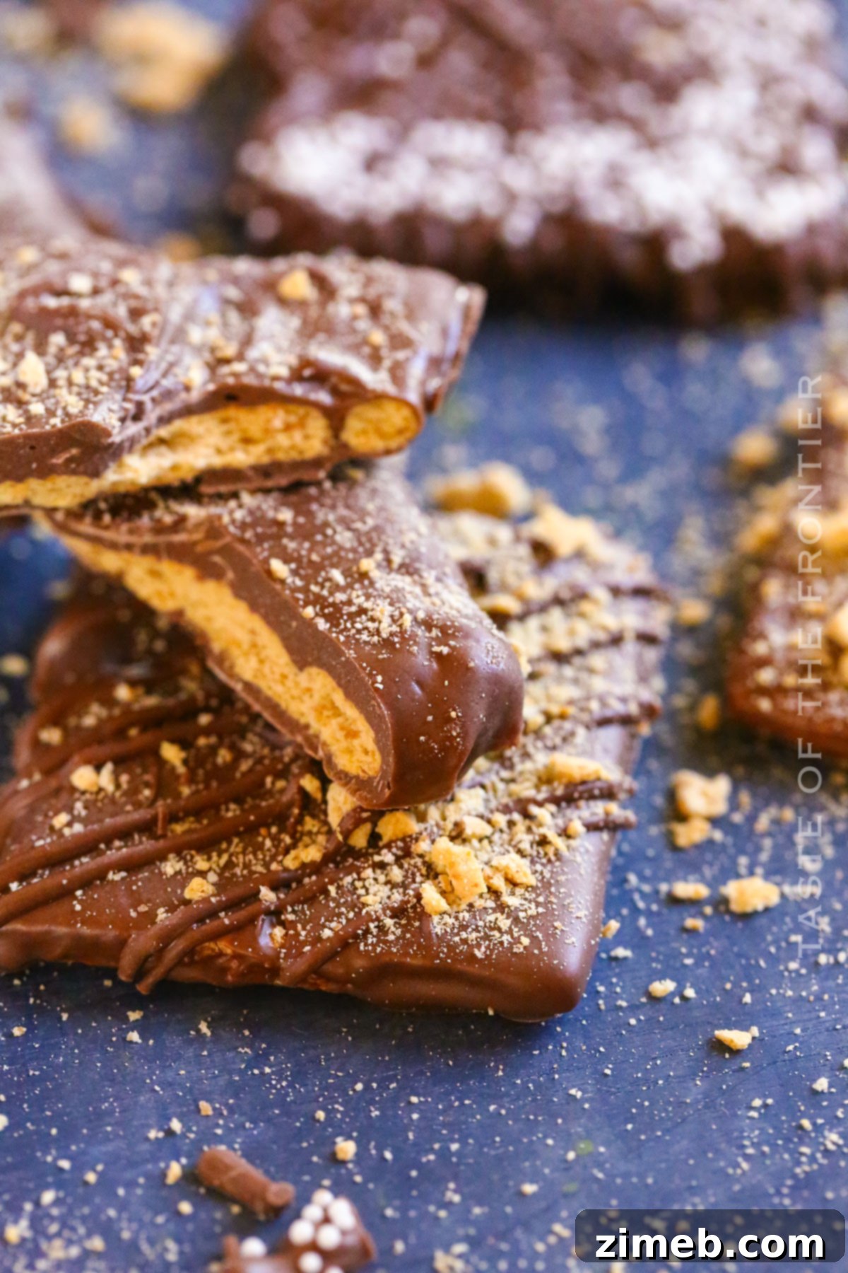 Chocolate Graham Delights 16 Various food gifts with chocolate, including chocolate-covered graham crackers