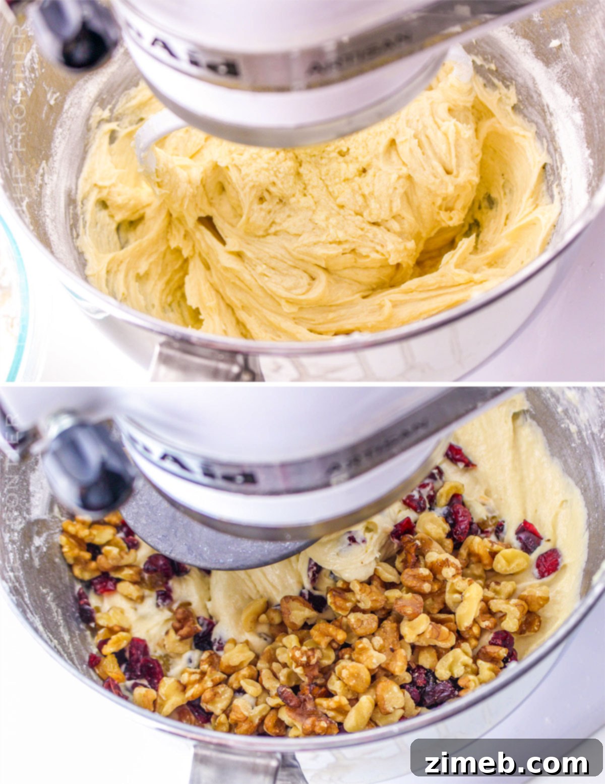 Festive Italian Christmas Cake 5 mixing in the nuts and dried fruit