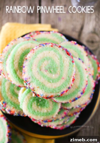 Rainbow Pinwheel Cookies for St. Patrick's Day