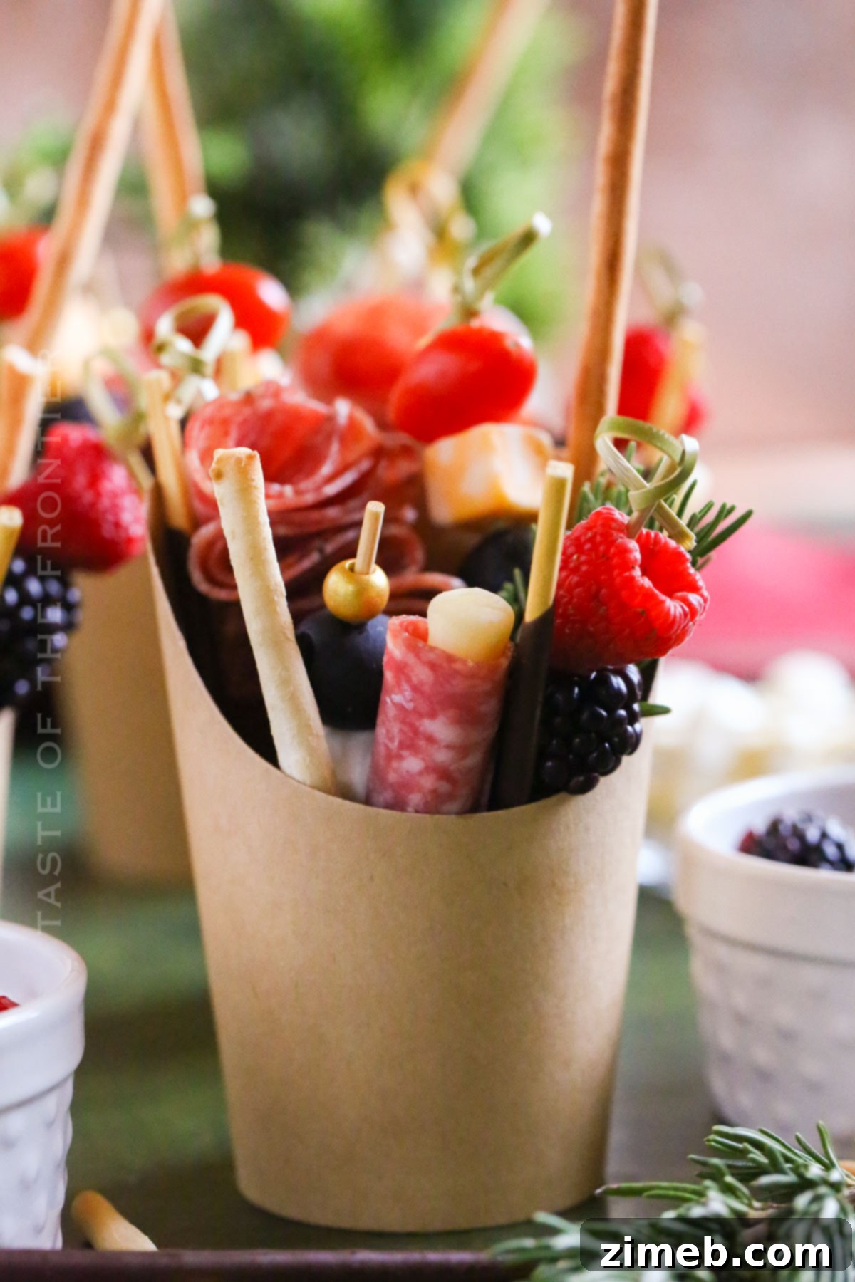 Charcuterie cups for New Year's Eve appetizer