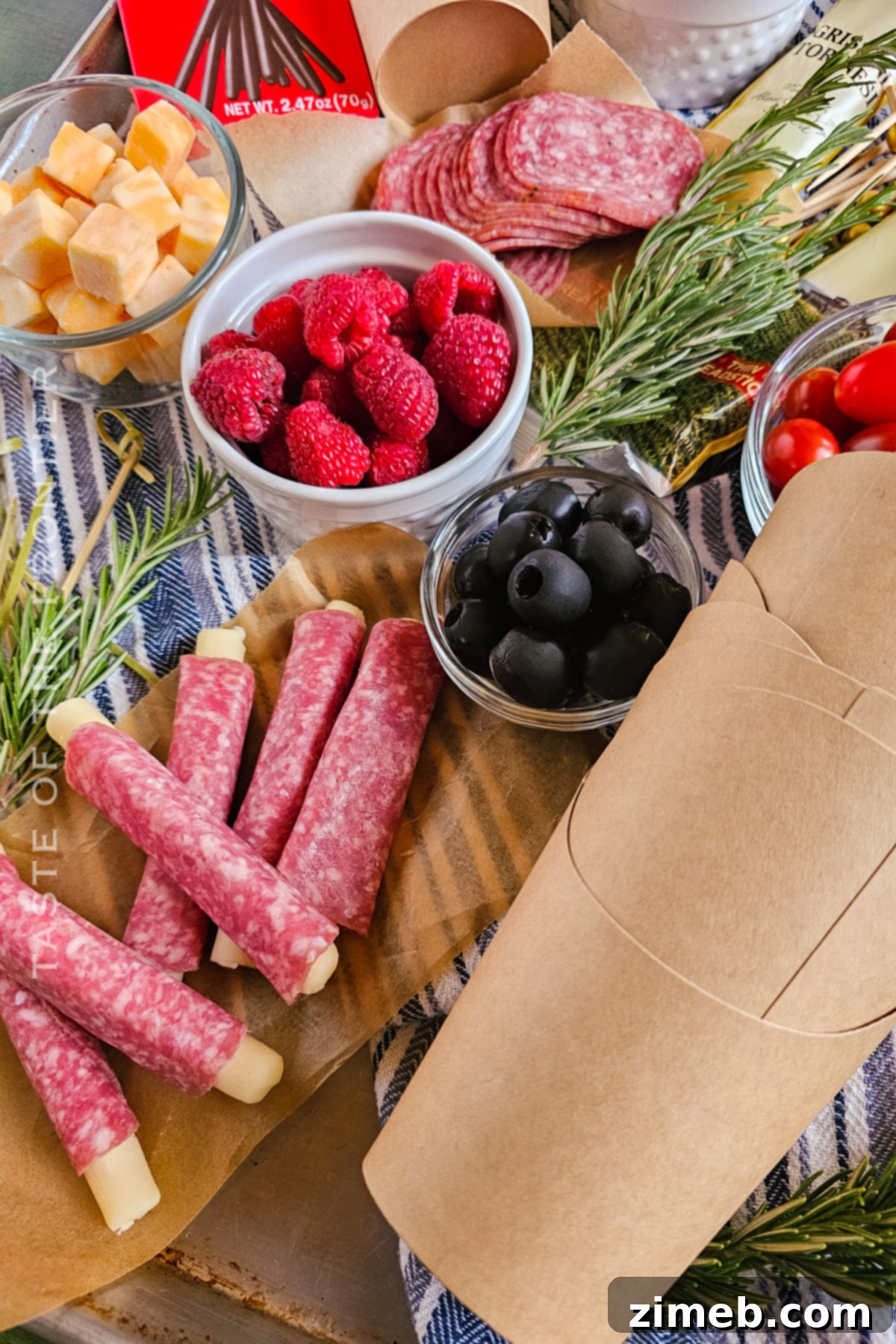 Assembling Charcuterie Cups with skewers
