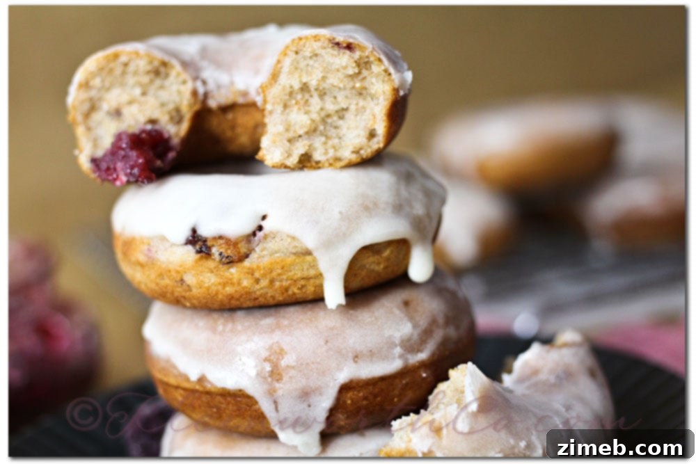 Simple Whole Wheat Blackberry Mini Donut Recipe 5 A stack of freshly made Blackberry Whole Wheat Mini-Donuts