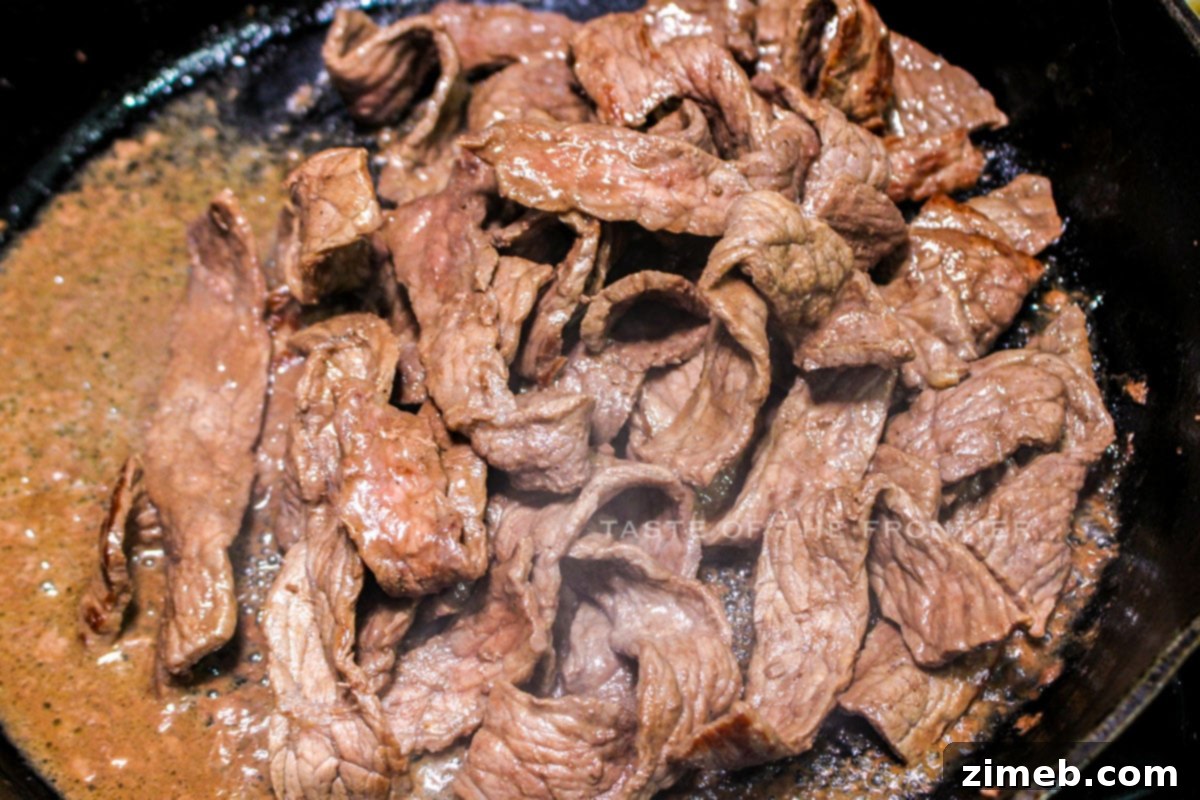 Bold Black Bean Beef 5 saute the beef