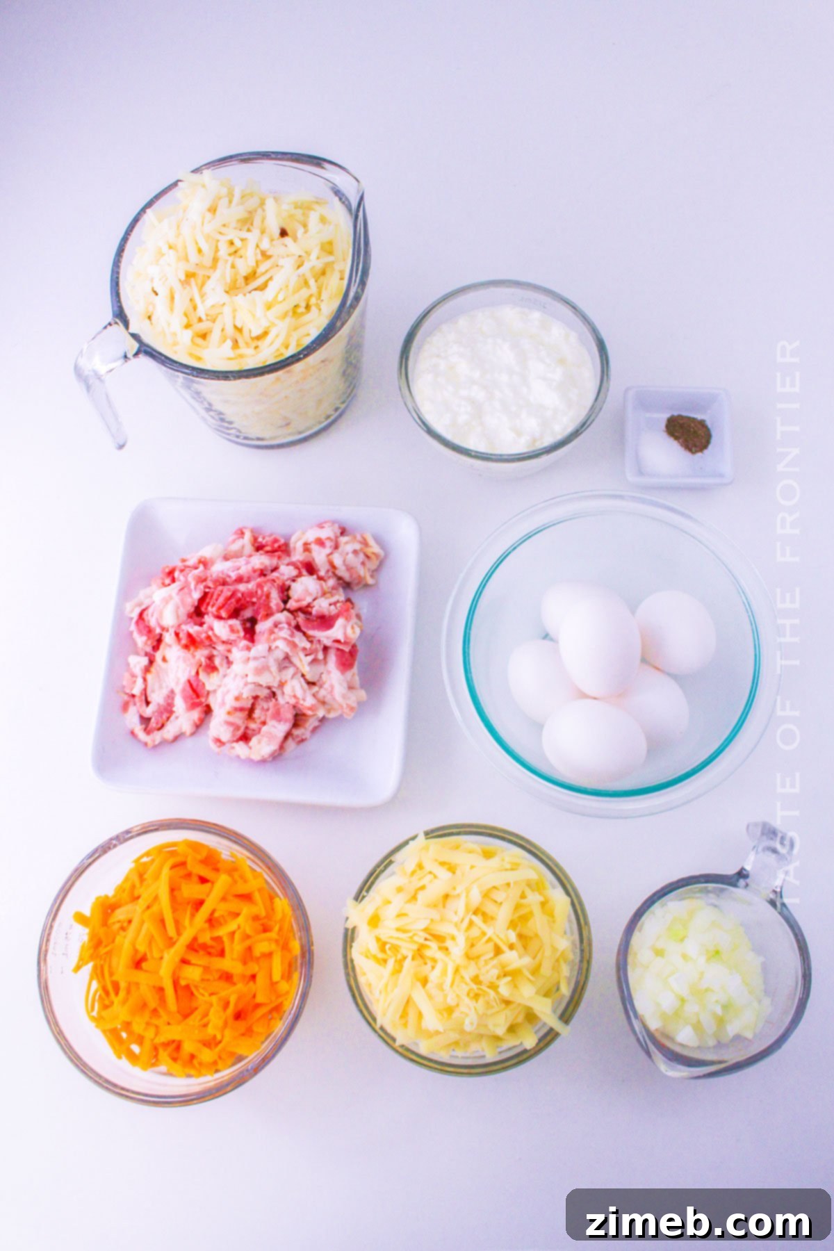Hearty Amish Breakfast Bake 4 Amish Breakfast Casserole ingredients mixed