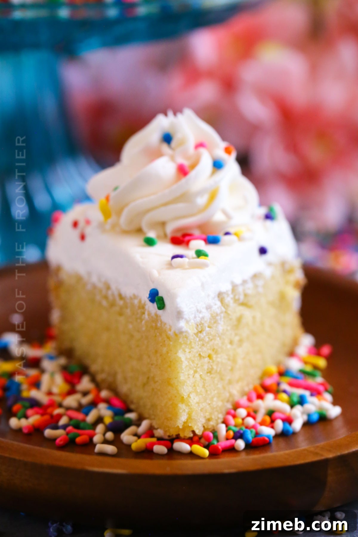 Petite Birthday Delight 15 slice of vanilla cake