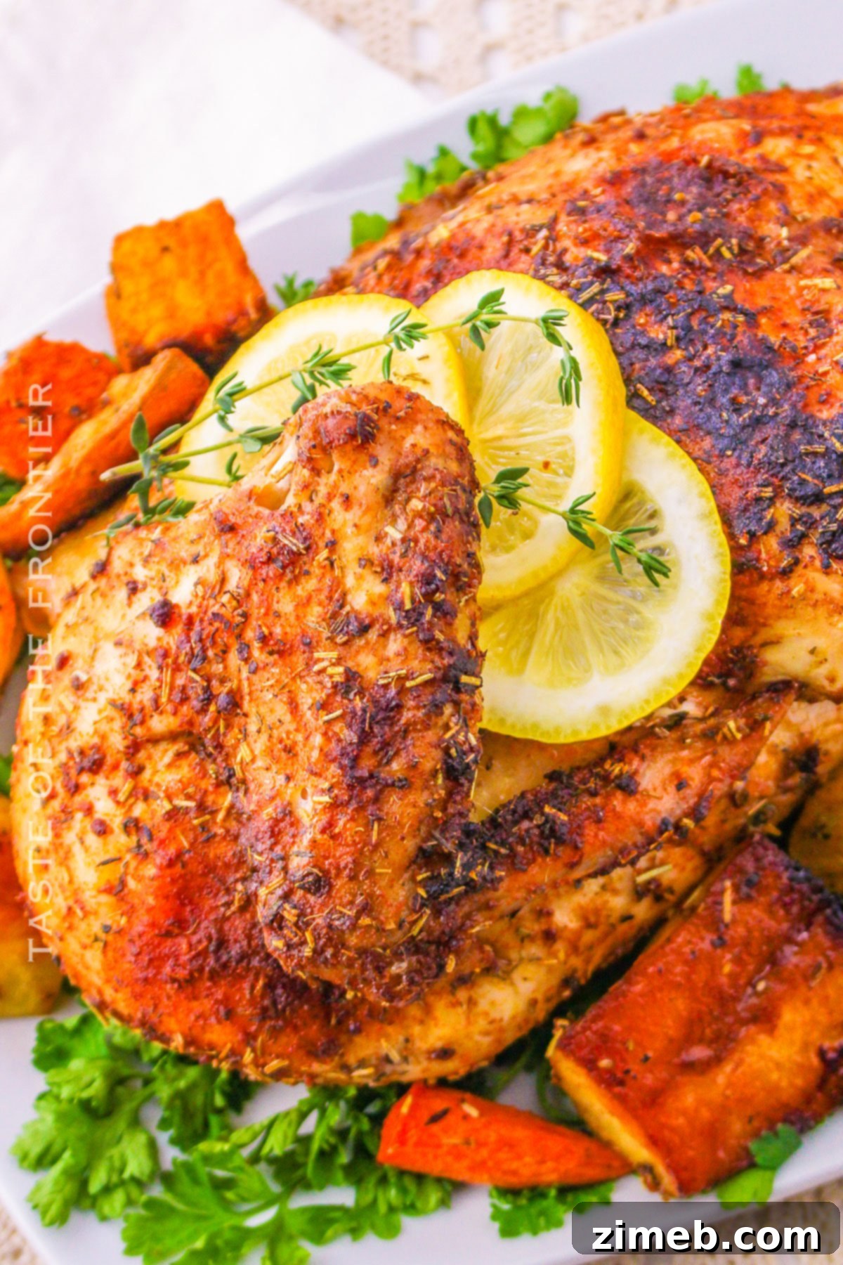 Golden Roasted Half Chicken 2 Roasted Half Chicken with crispy skin and juicy meat