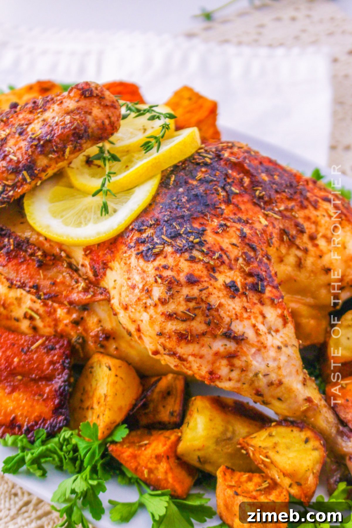 Golden Roasted Half Chicken 14 An easy baked dinner recipe featuring chicken