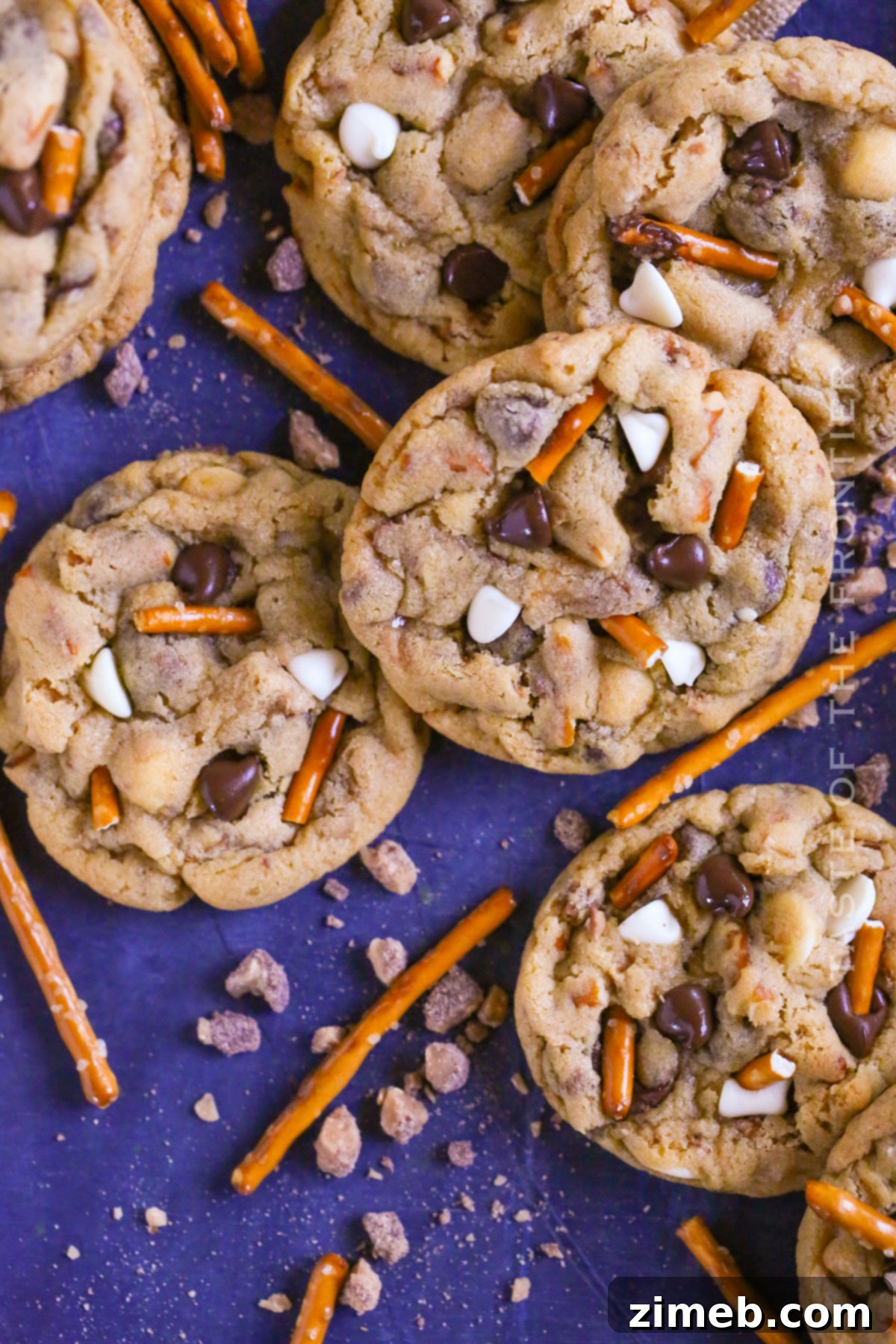 The Everything Cookie 6 A delicious sweet and salty Kitchen Sink Cookie with chocolate and pretzel pieces.