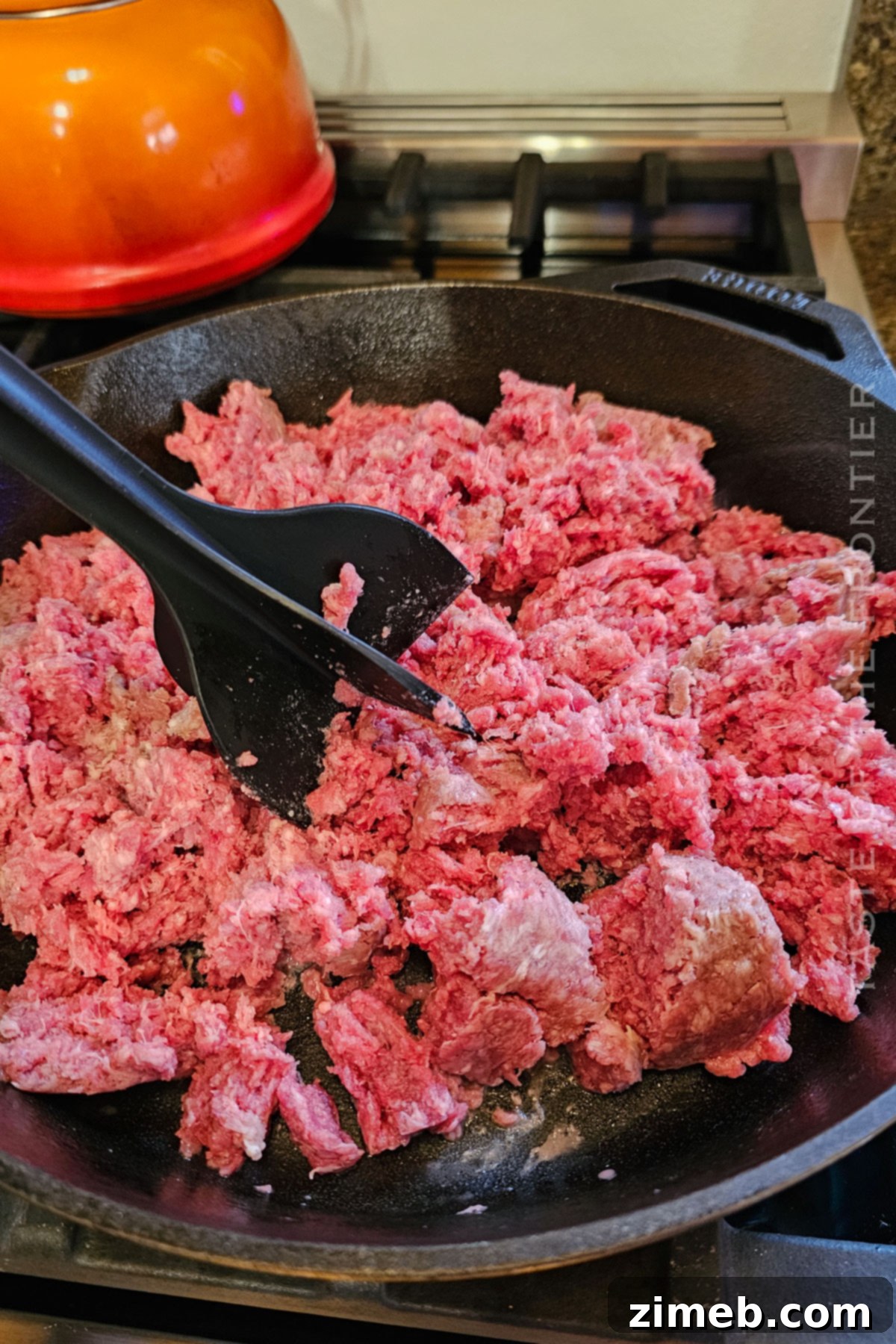 Flavorful Taco Filling 6 How to make Taco Meat step-by-step, showing the browning process.