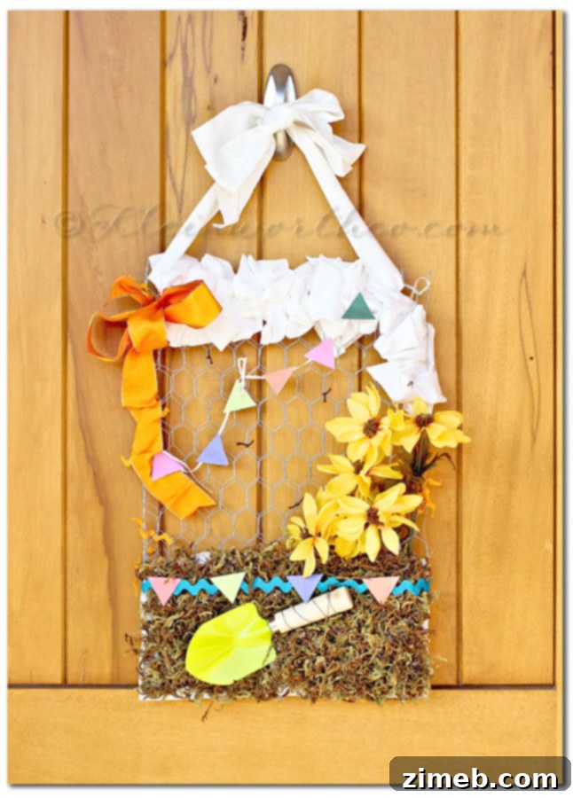 Spring Door Decor: Your Weekly Style Refresh 3 DIY Spring Door Decor with Chicken Wire and Garden Shovel
