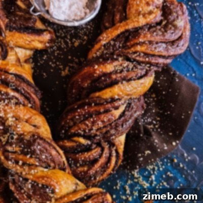 Chocolate Twist pastries on a baking sheet