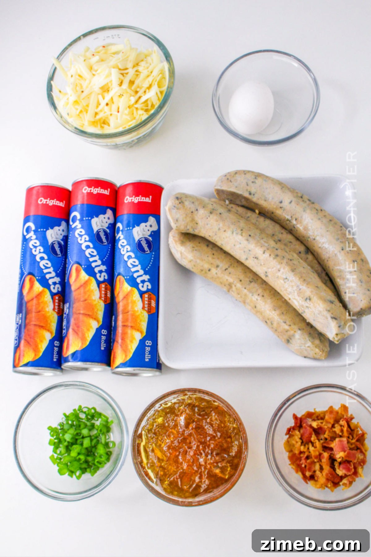 Boudin's Savory King Cake 4 Boudin King Cake ingredients ready to assemble